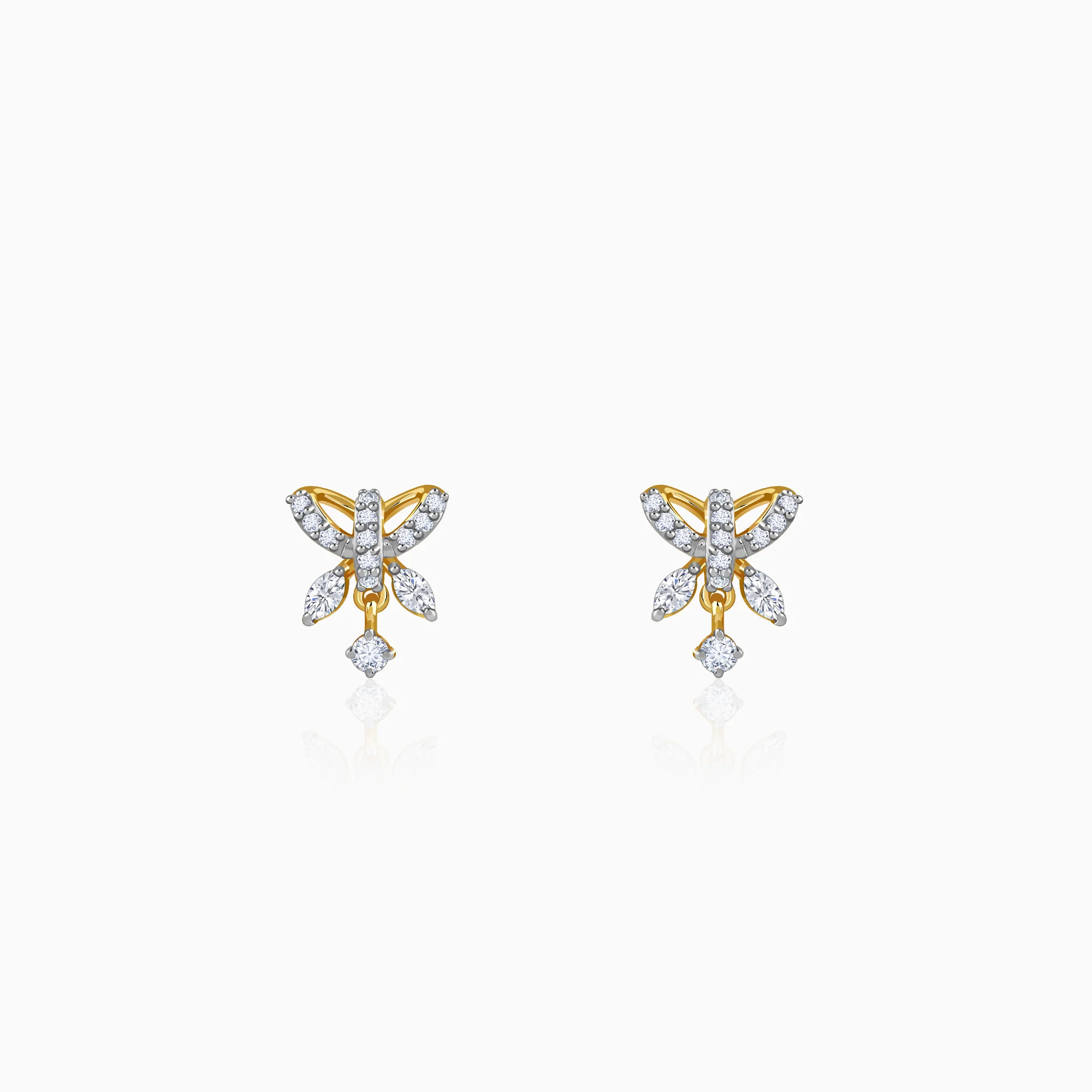 Gold Fluttering Kiss Lab Grown Diamond Earrings