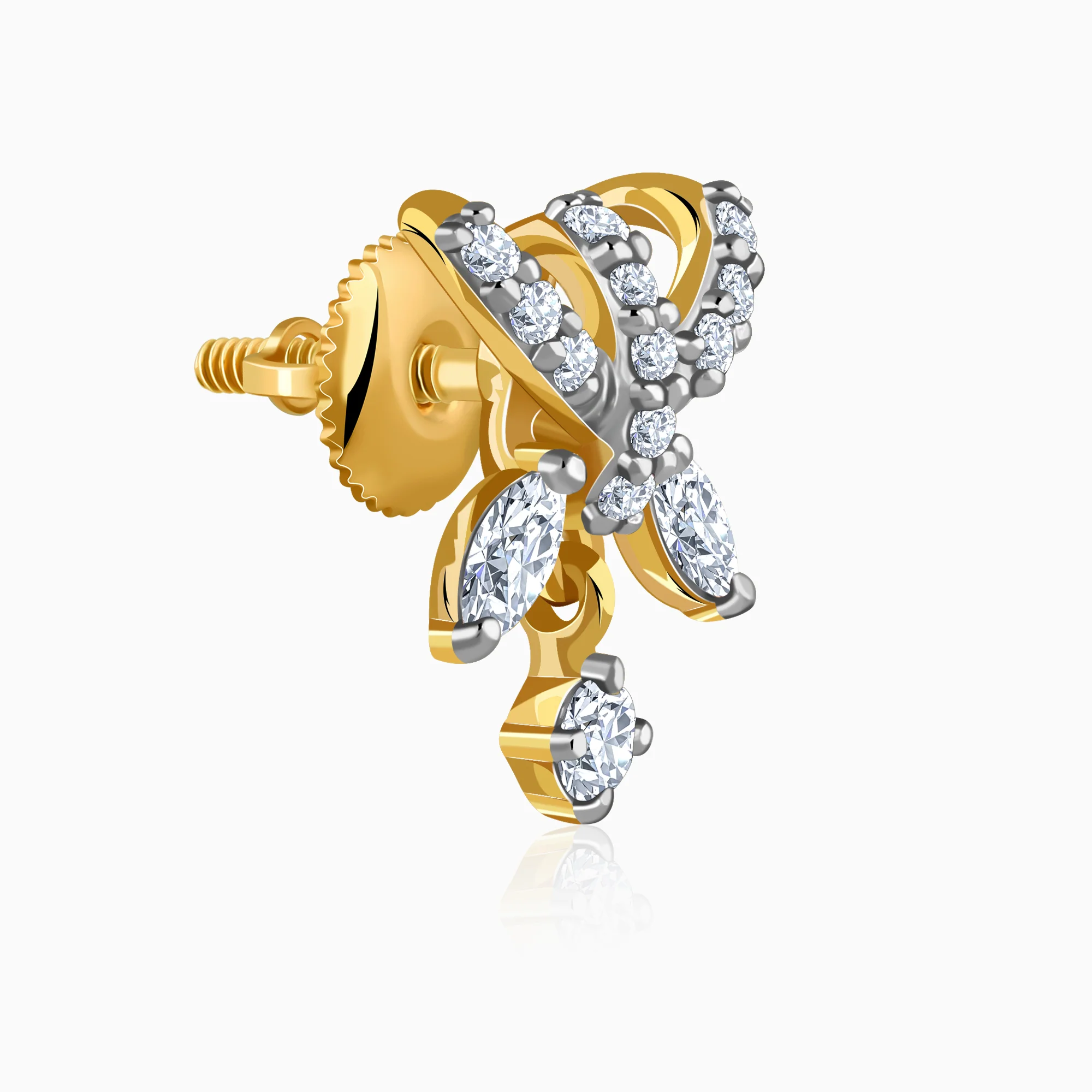 Gold Fluttering Kiss Lab Grown Diamond Earrings - Image 4