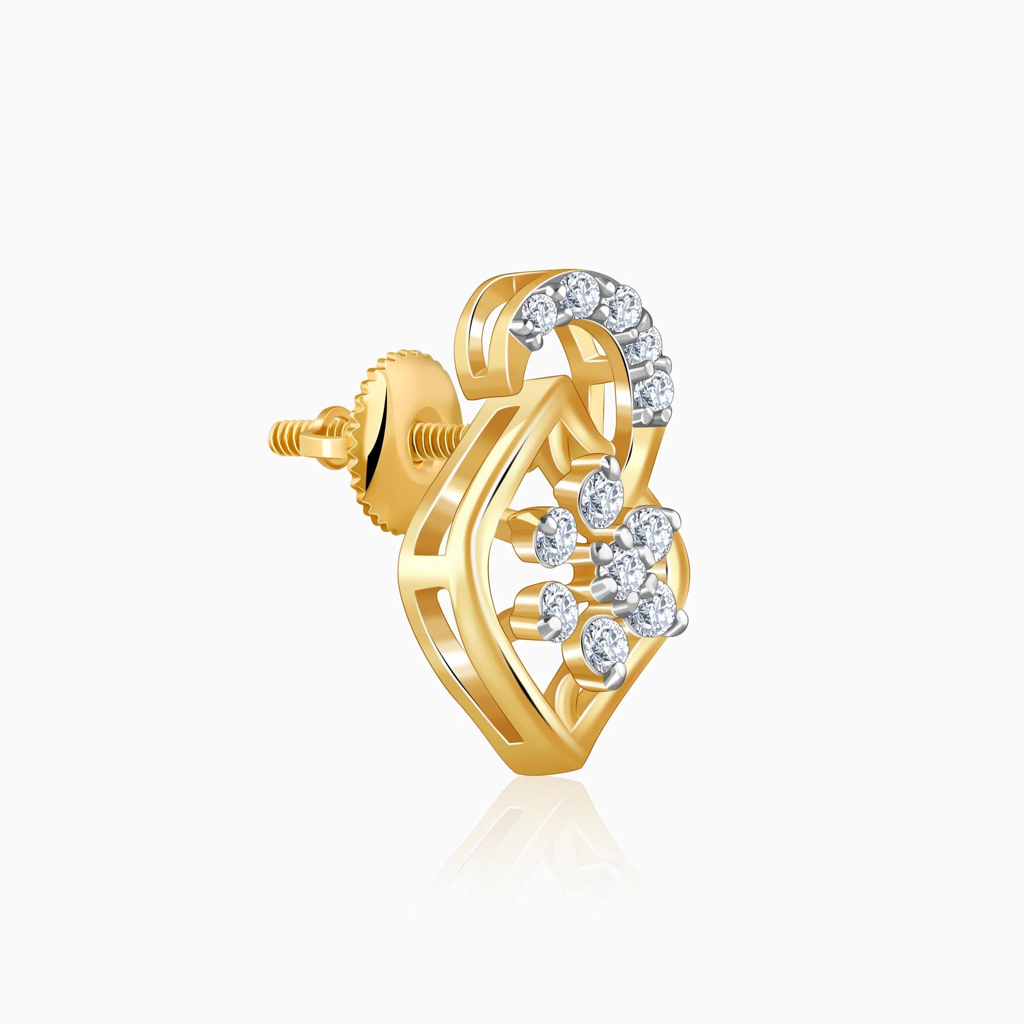 Gold Frostshell Lab Grown Diamond Earrings - Image 4