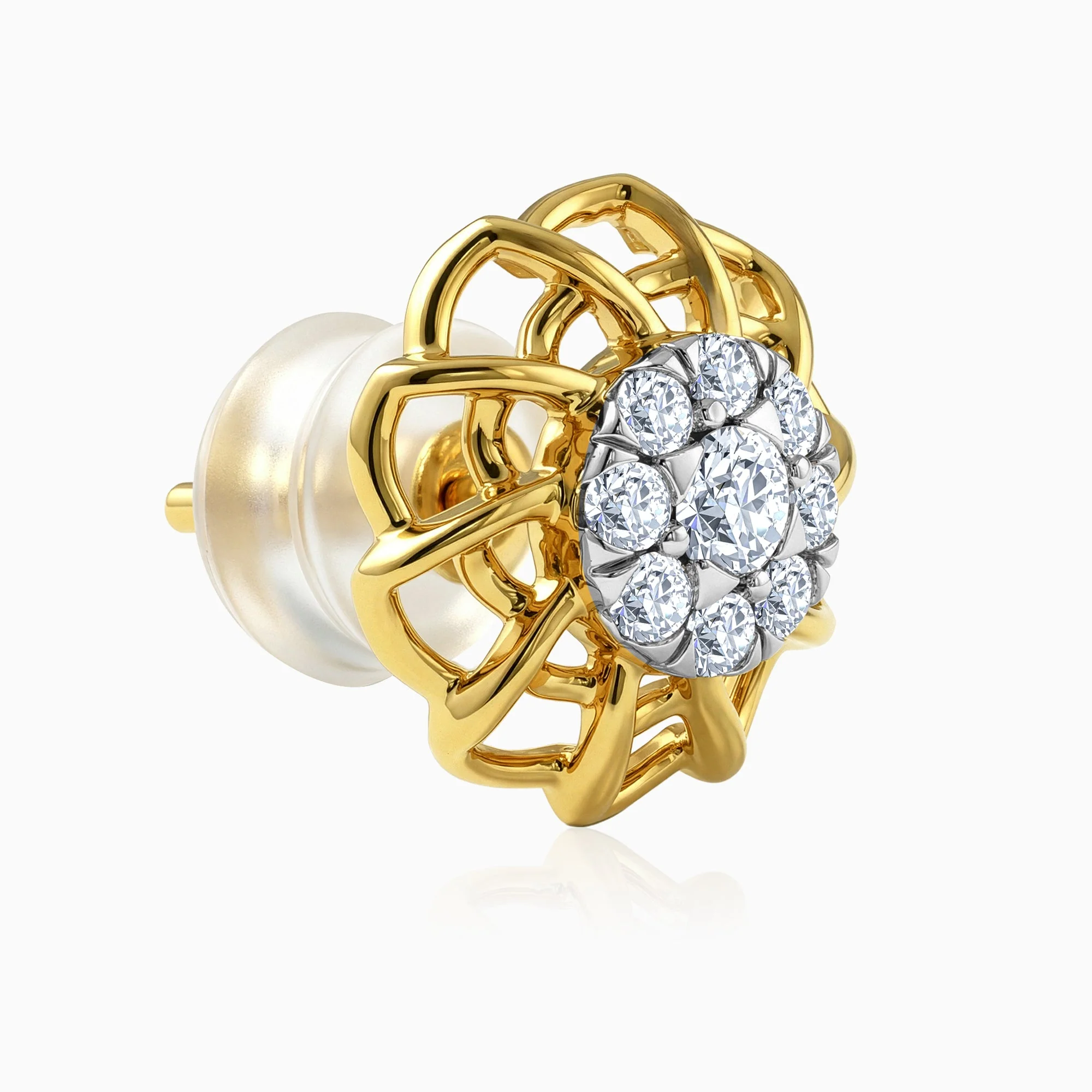 Gold Fumeterre Lab Grown Diamond Earrings - Image 4