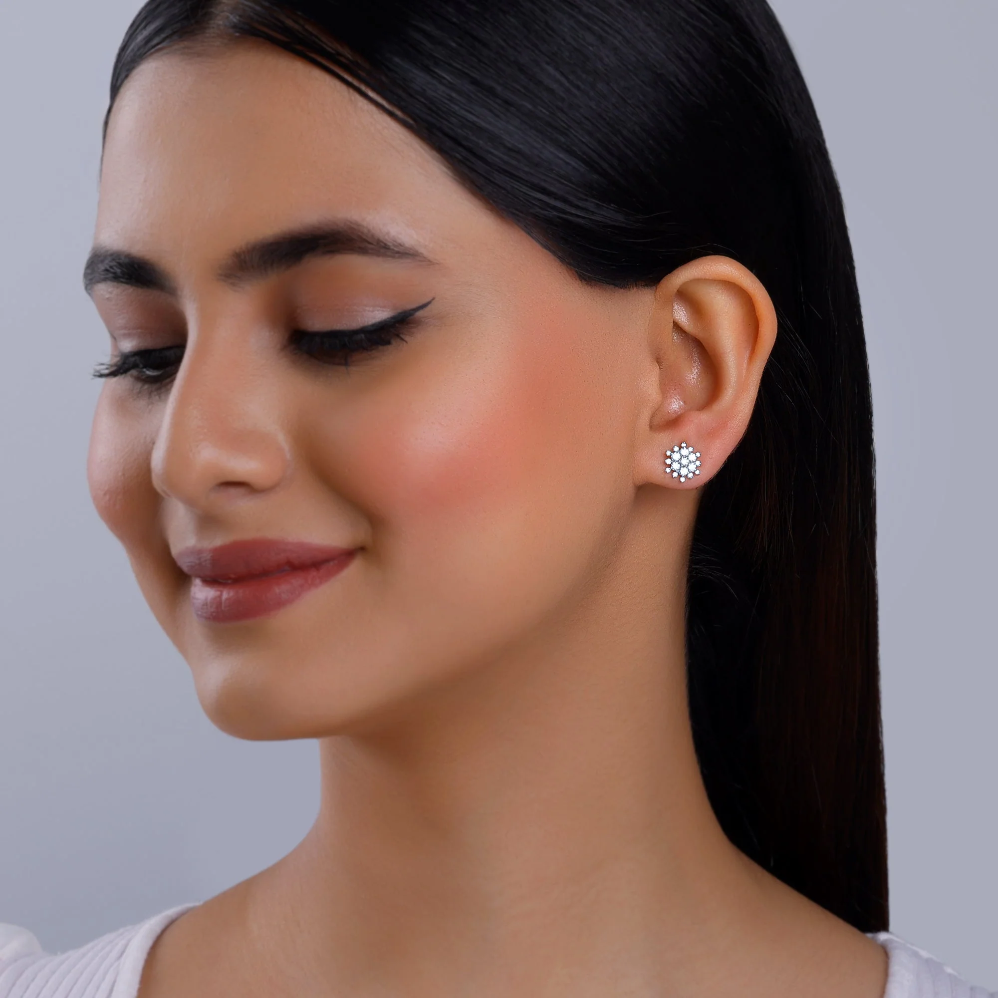 Gold Garden Bloom Diamond Studs - Image 3