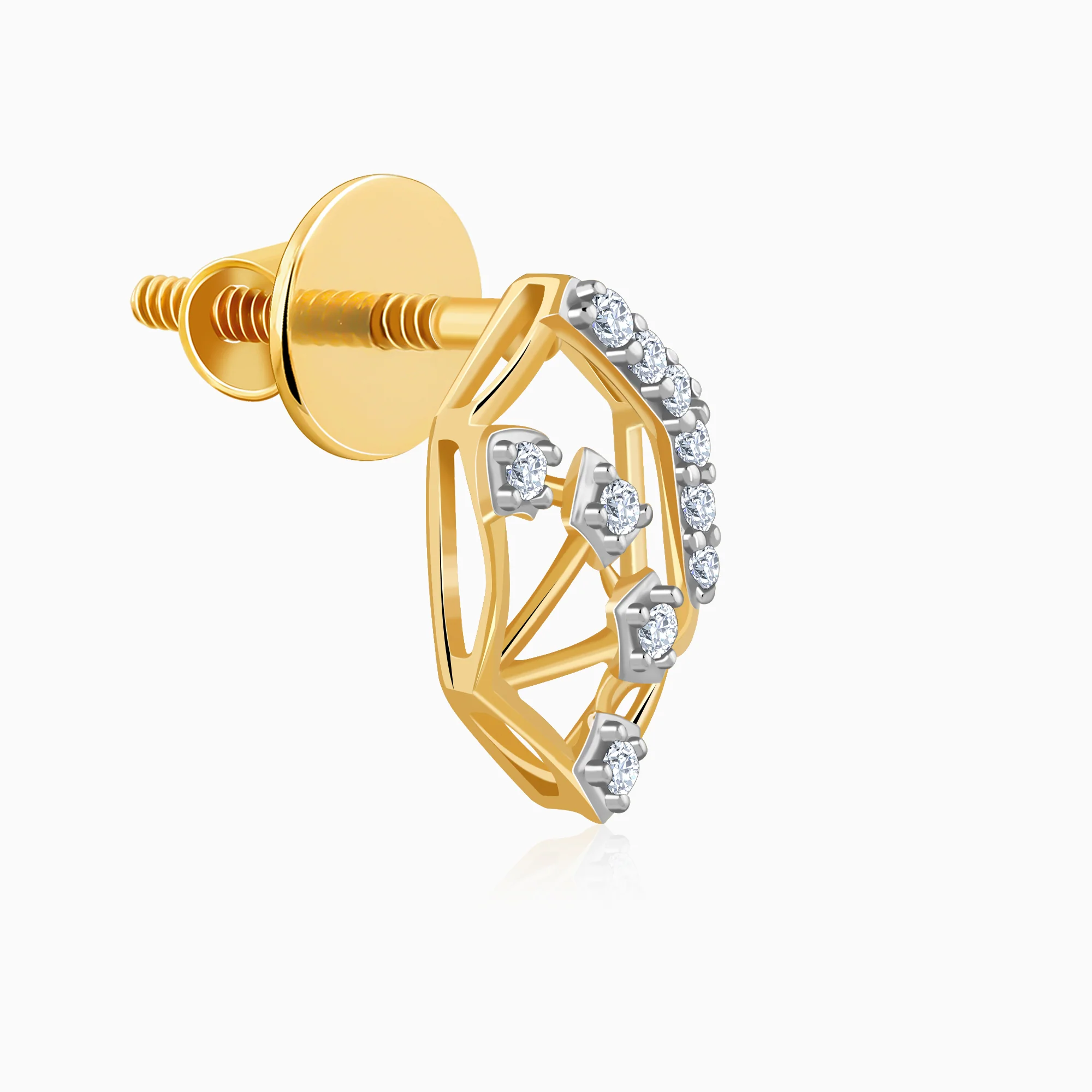 Gold Gilded Dew Lab Grown Diamond Stud Earrings - Image 4