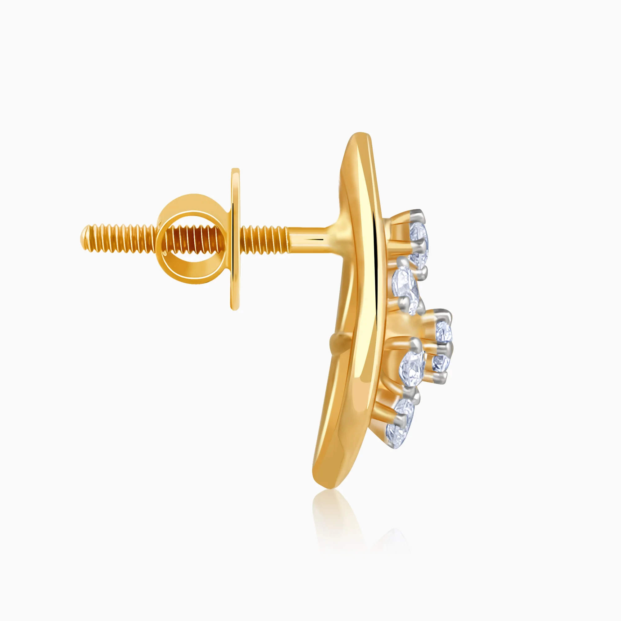Gold Glamorous Drop Lab Grown Diamond Studs - Image 5