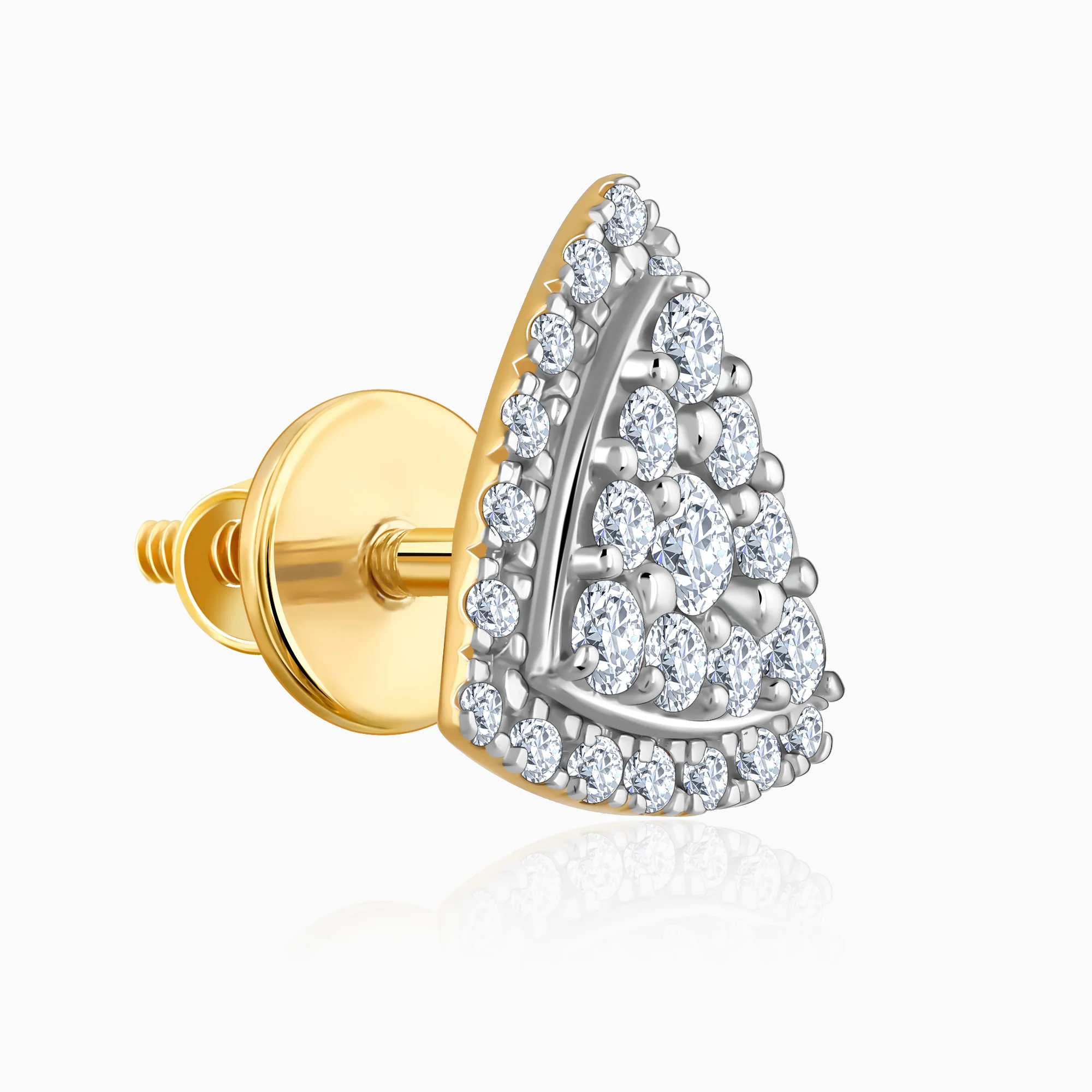 Gold Glitter Punch Diamond Earrings - Image 4