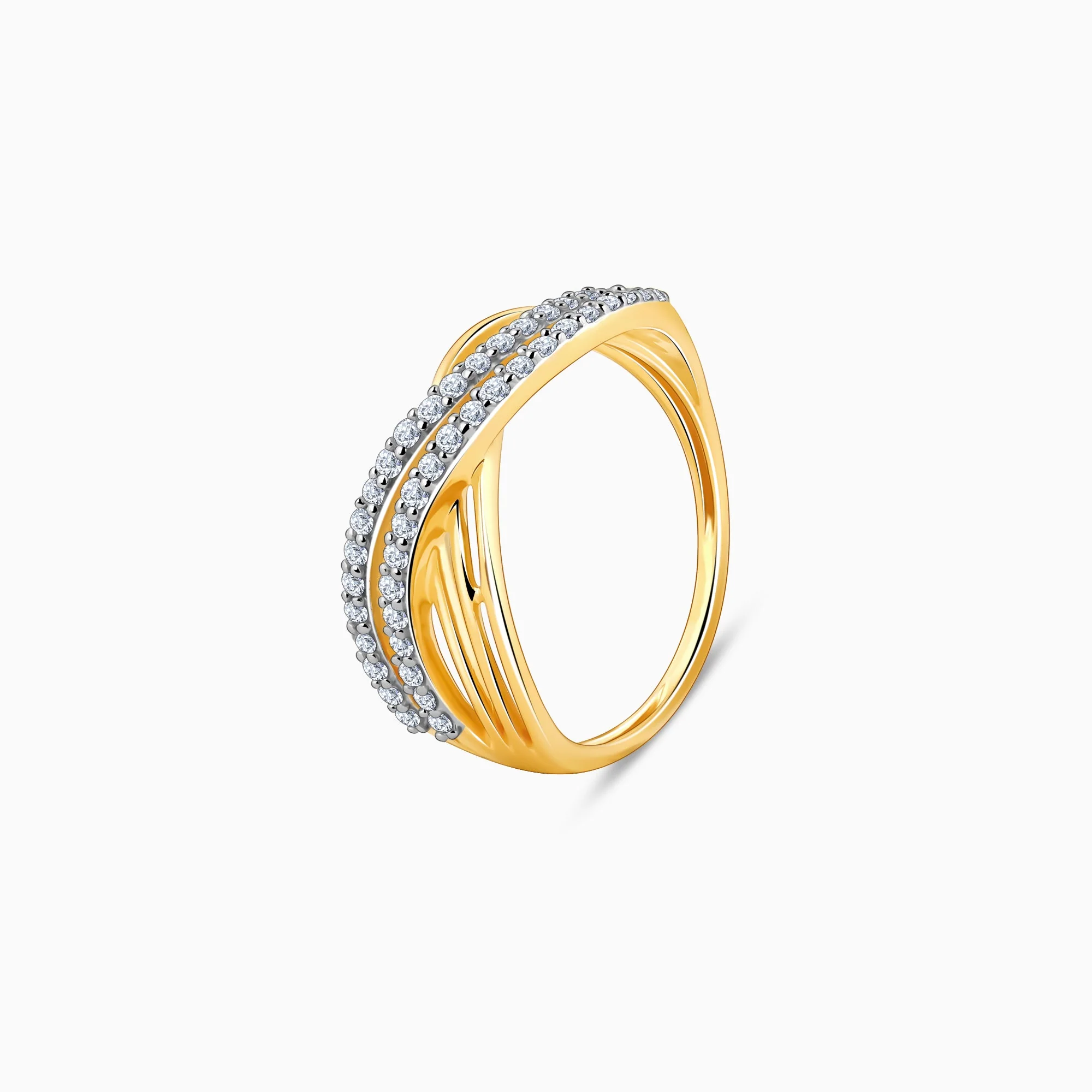 Gold Glorious Wave Diamond Ring - Image 4