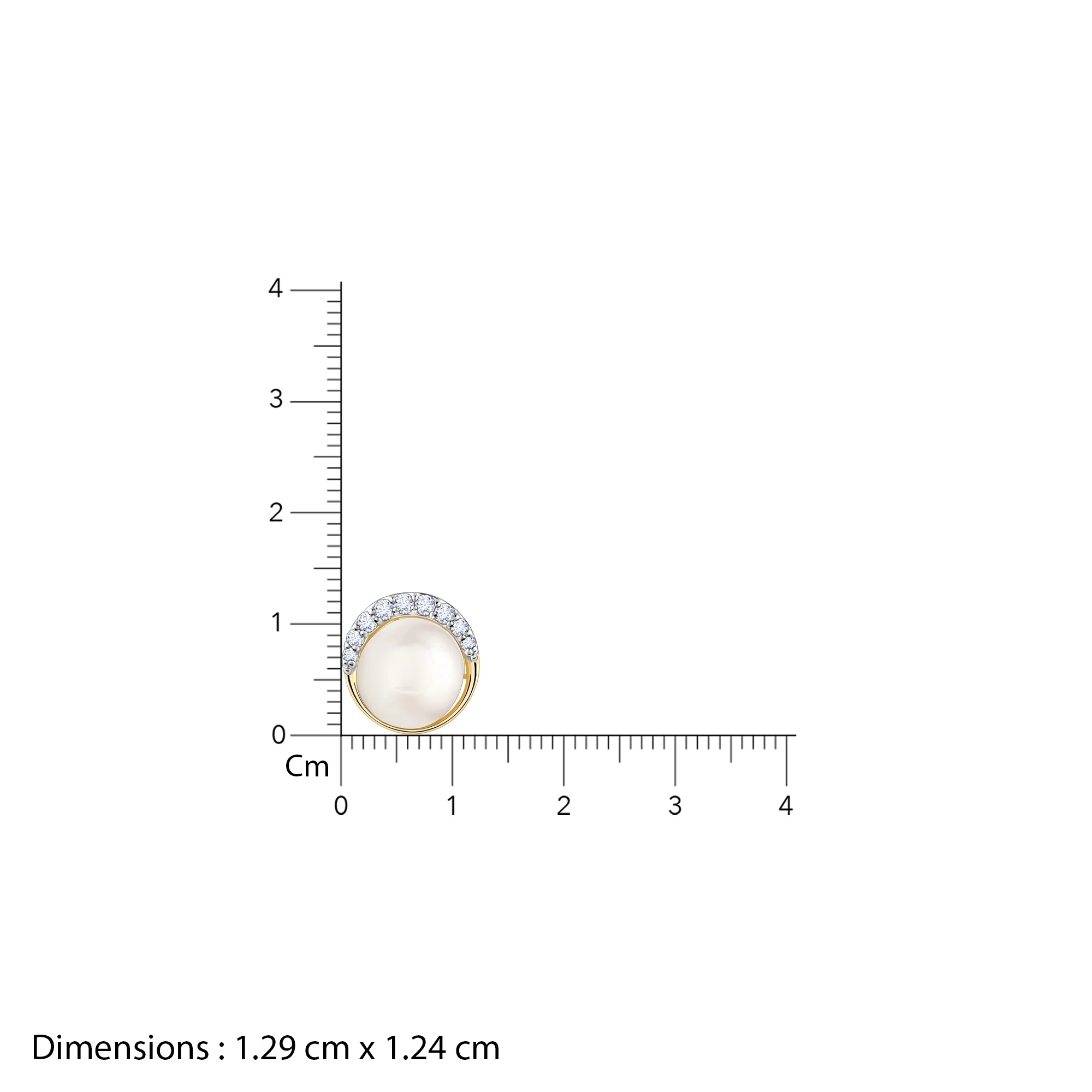 Gold Graceful Pearl Diamond Studs - Image 6