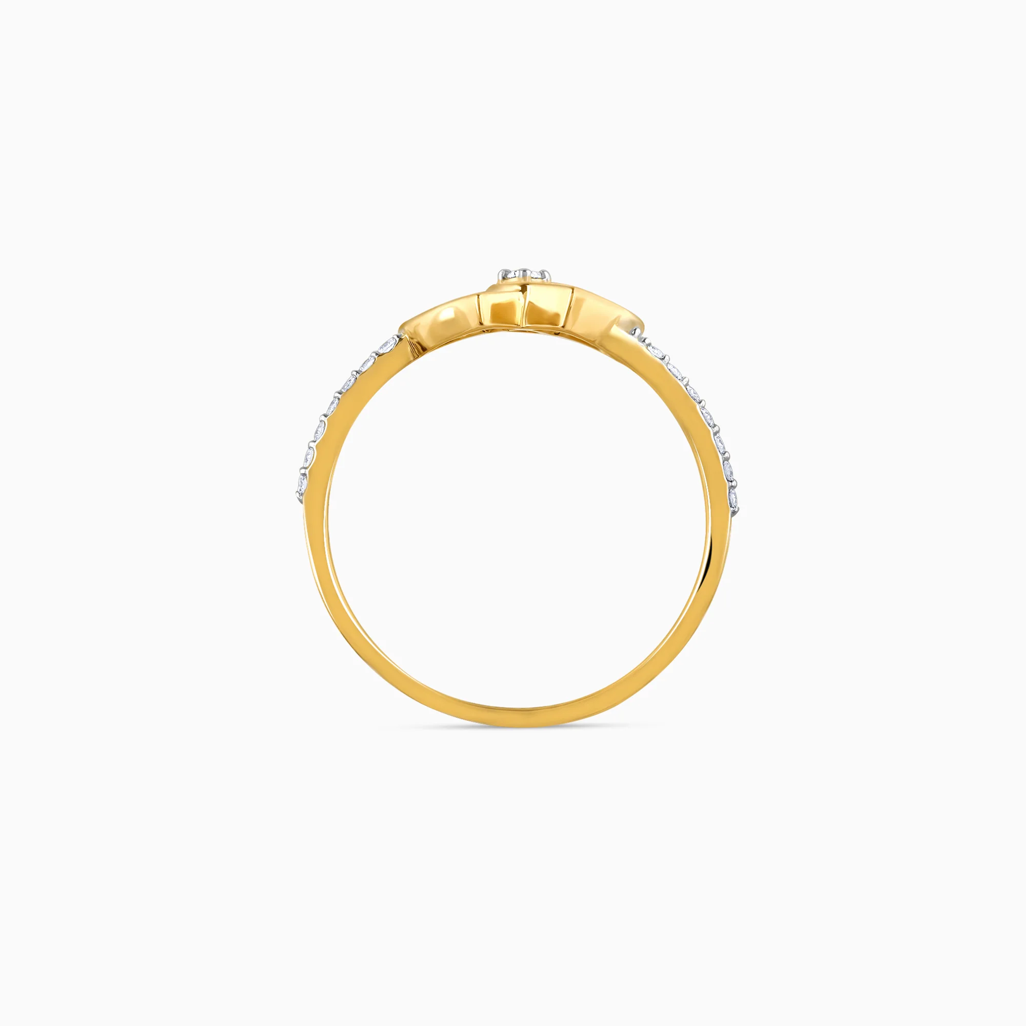 Gold Graceful Wave Diamond Ring - Image 5
