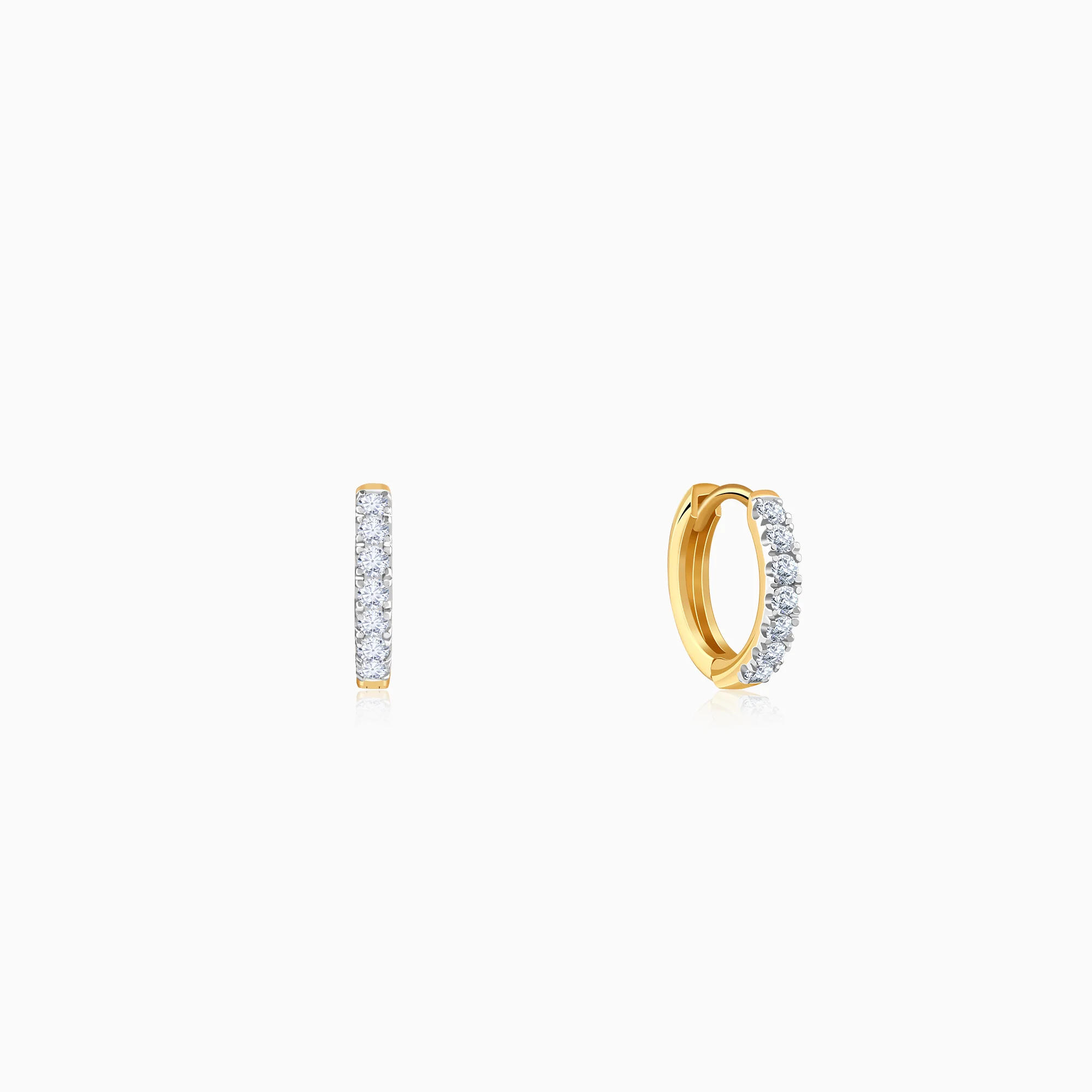 Gold Half Eternity Lab Grown Diamond Hoop Earrings