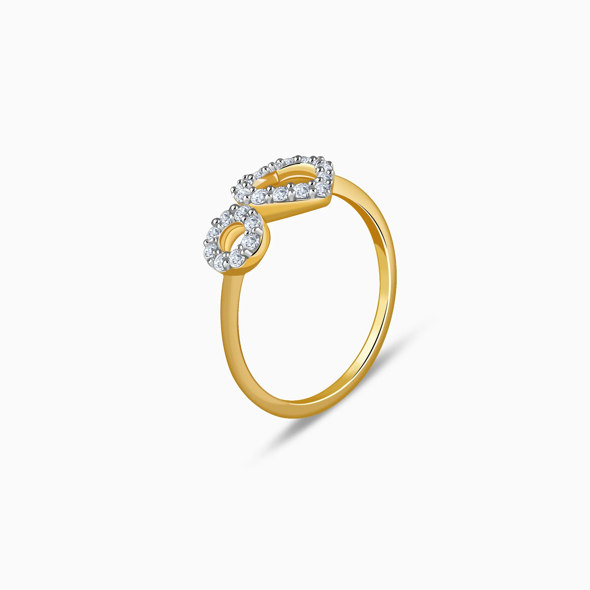 Gold Heart And Halo Lab Grown Diamond Ring (Size 12) - Image 4
