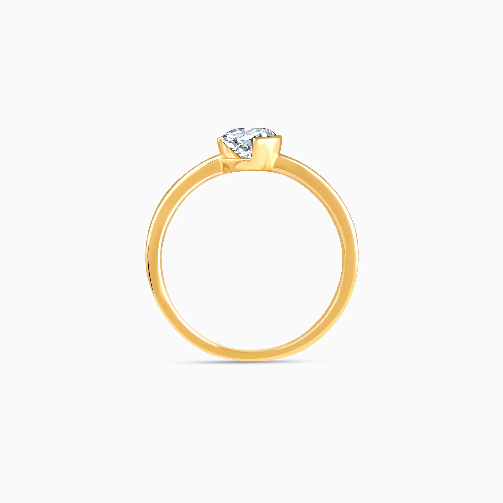 Gold Hug Solitaire Lab Grown Diamond Ring - Image 5