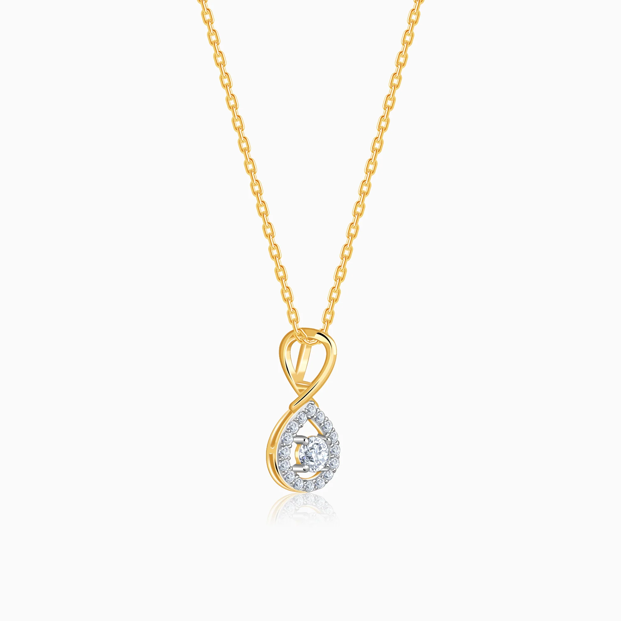 Gold Infinite Drop Lab Grown Diamond Pendant - Image 4