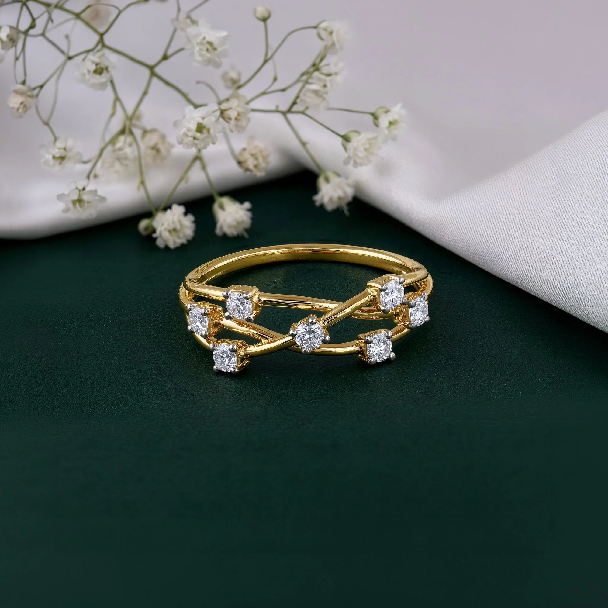 Gold Interlace Orbit Lab Grown Diamond Ring (Size 12) - Image 2