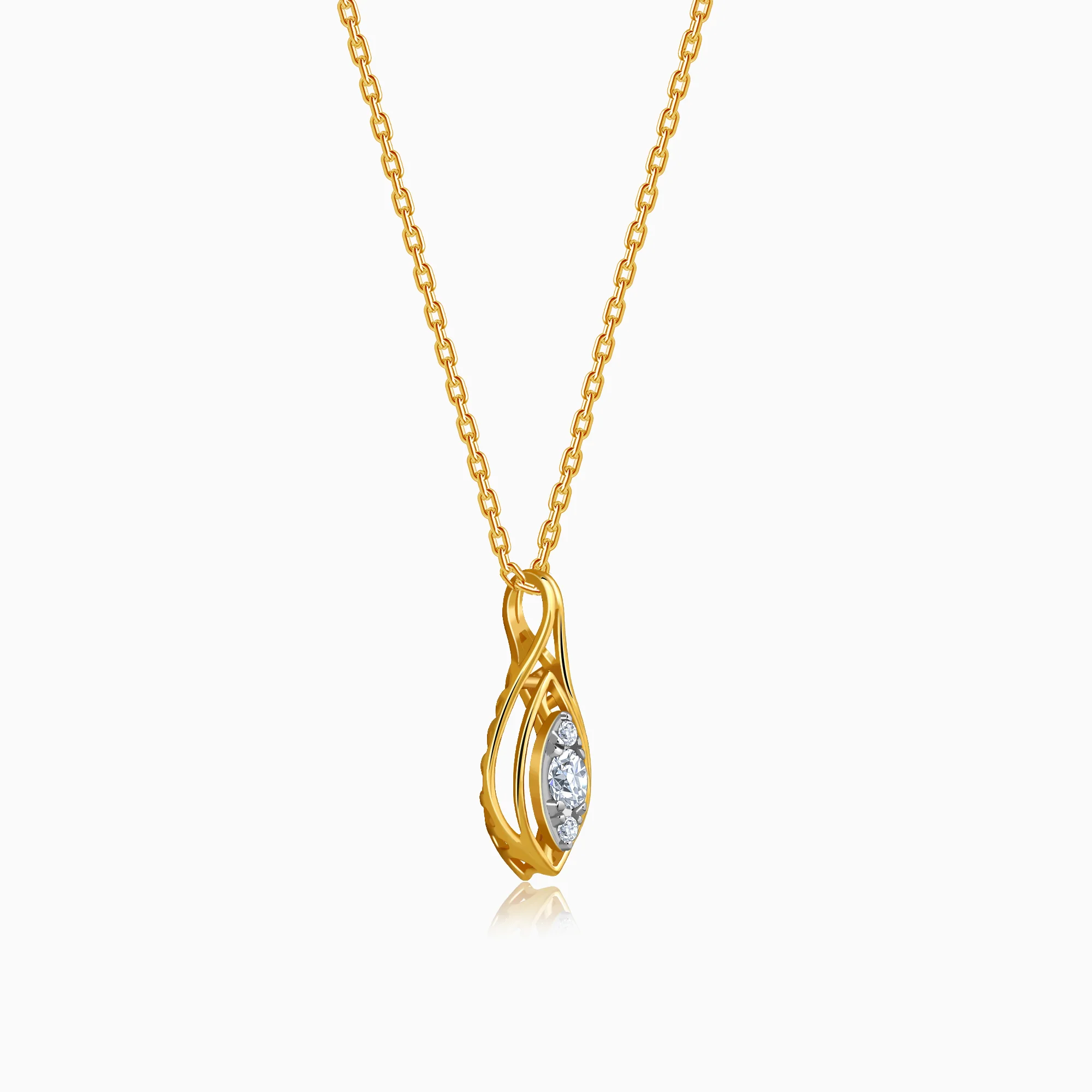 Gold Lattice Light Lab Grown Diamond Pendant - Image 4