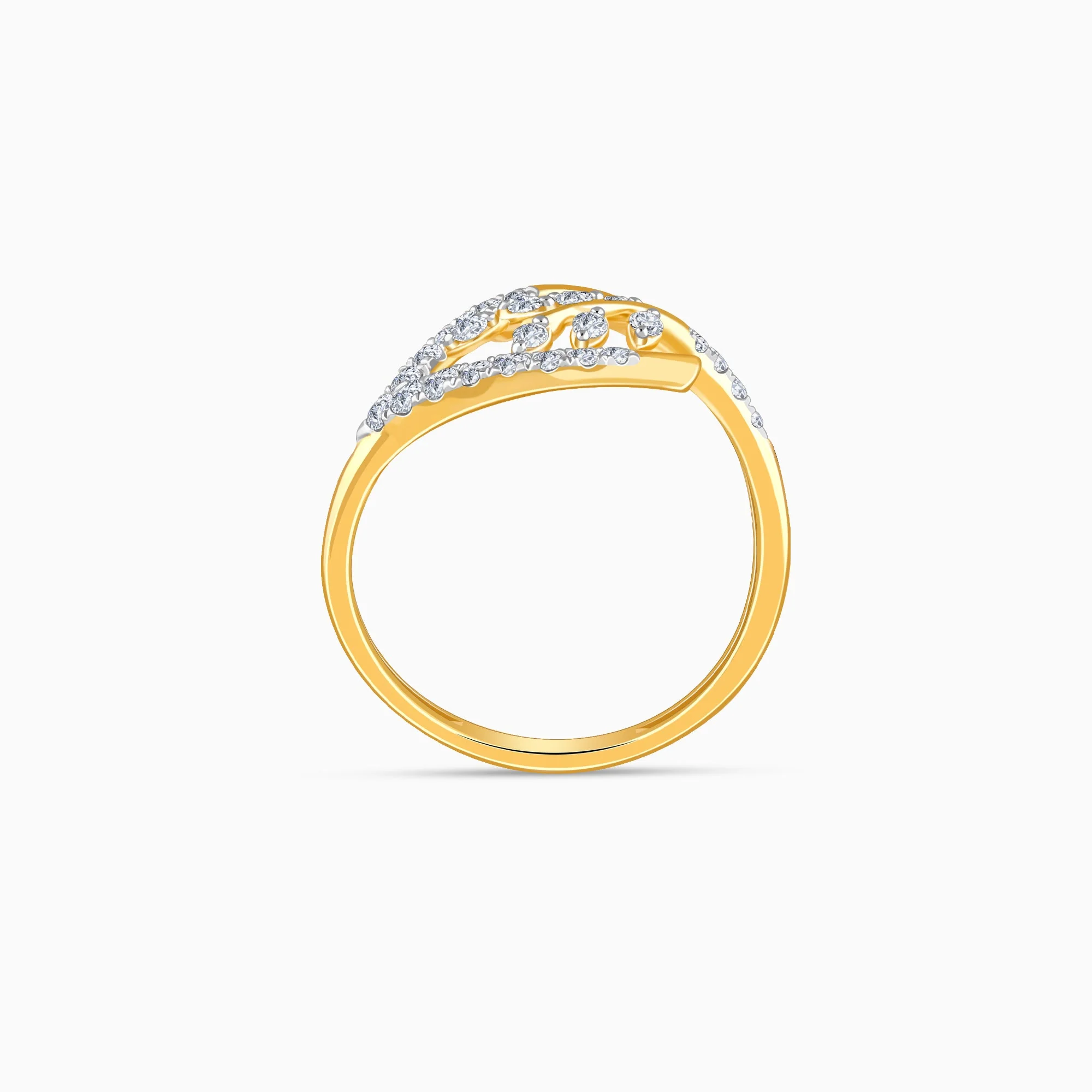Gold Leaf in Luxury Lab Grown Diamond Ring - Image 5