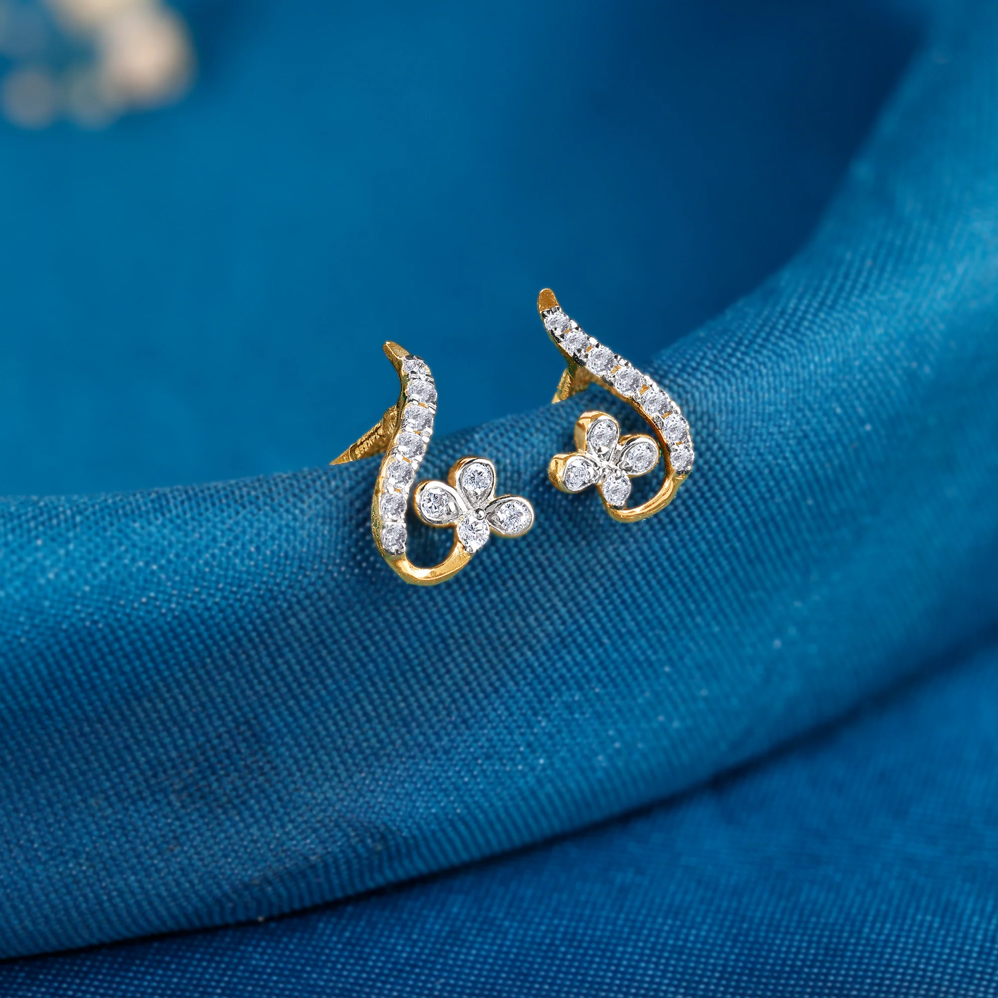 Gold Liora Lab Grown Diamond Earrings - Image 2