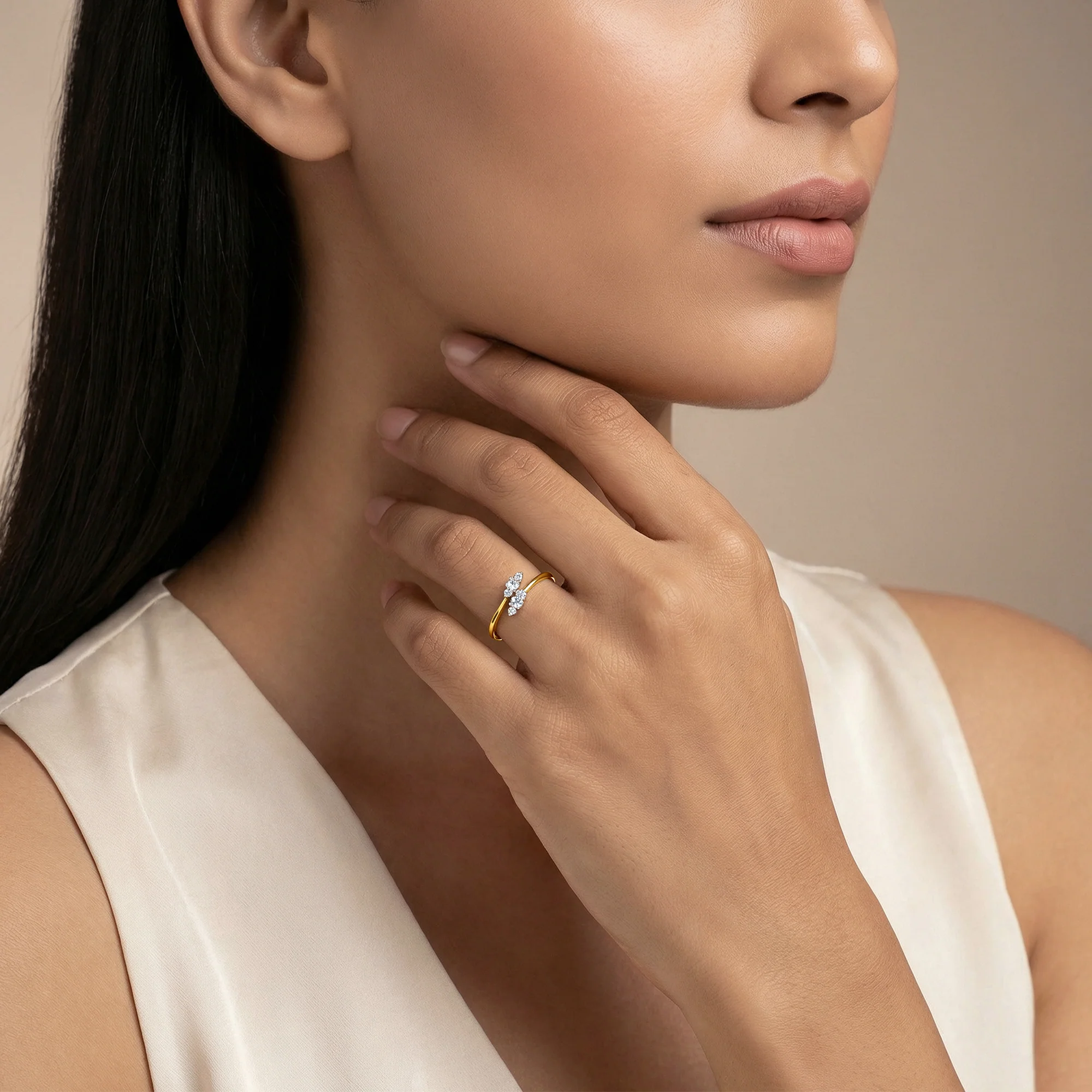 Gold Liora Twist Lab Grown Diamond Ring (Size 12) - Image 3