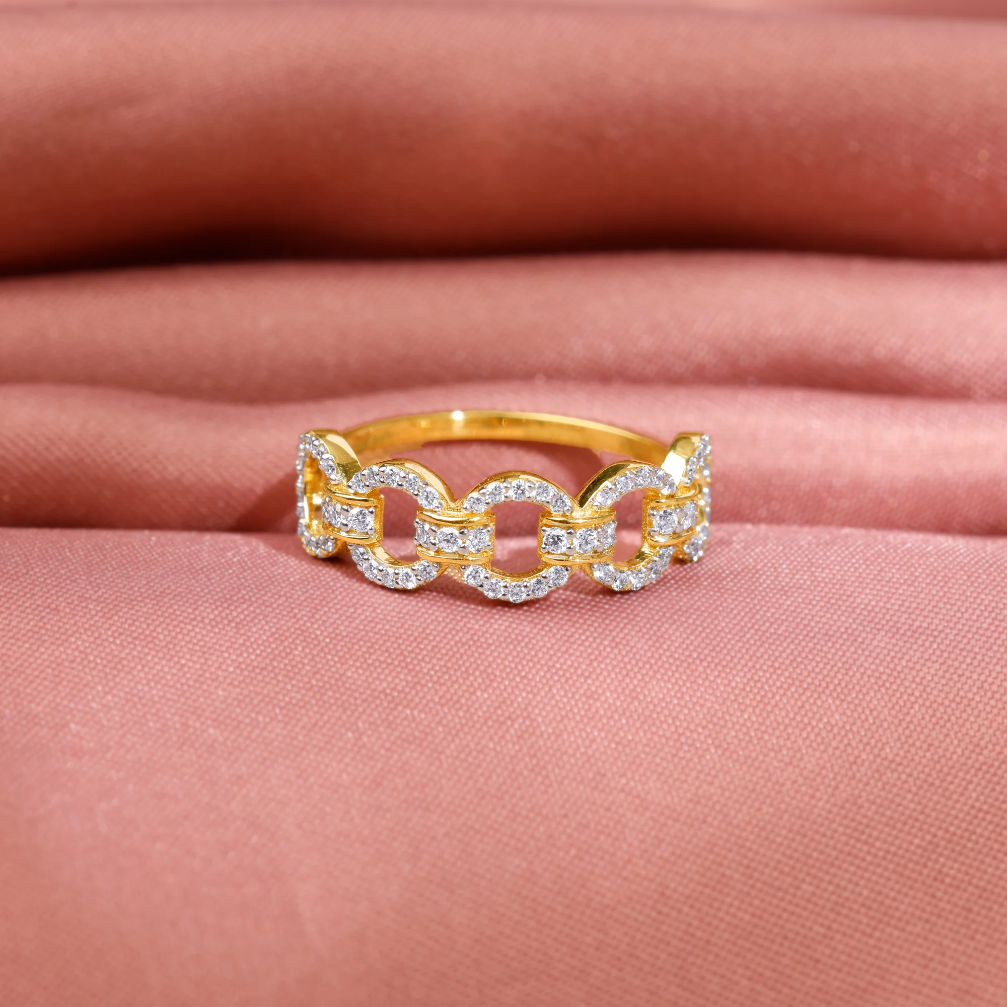 Gold Locking Lab Grown Diamond Ring - Image 2