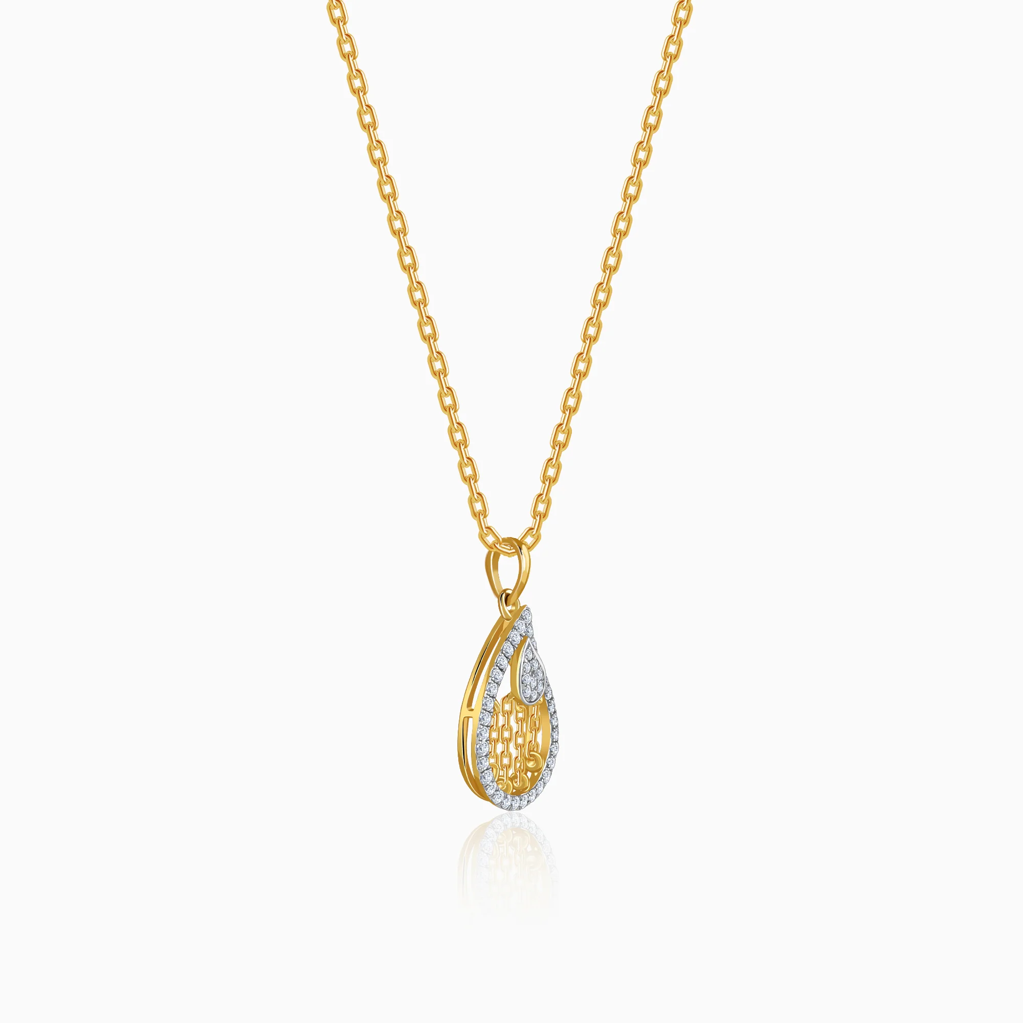 Gold Luma Teardrop Lab Grown Diamond Pendant - Image 4