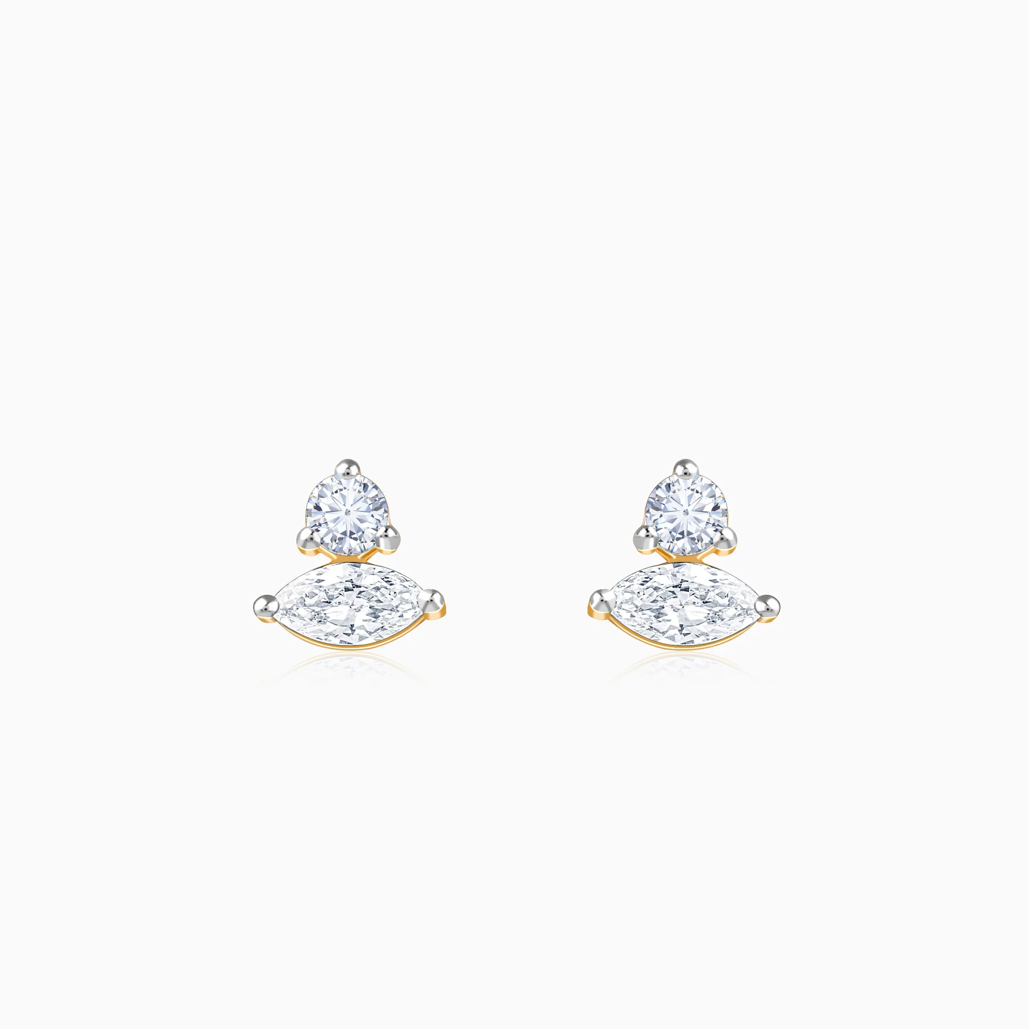 Gold Lumina Marquise Lab Grown Diamond Stud Earrings
