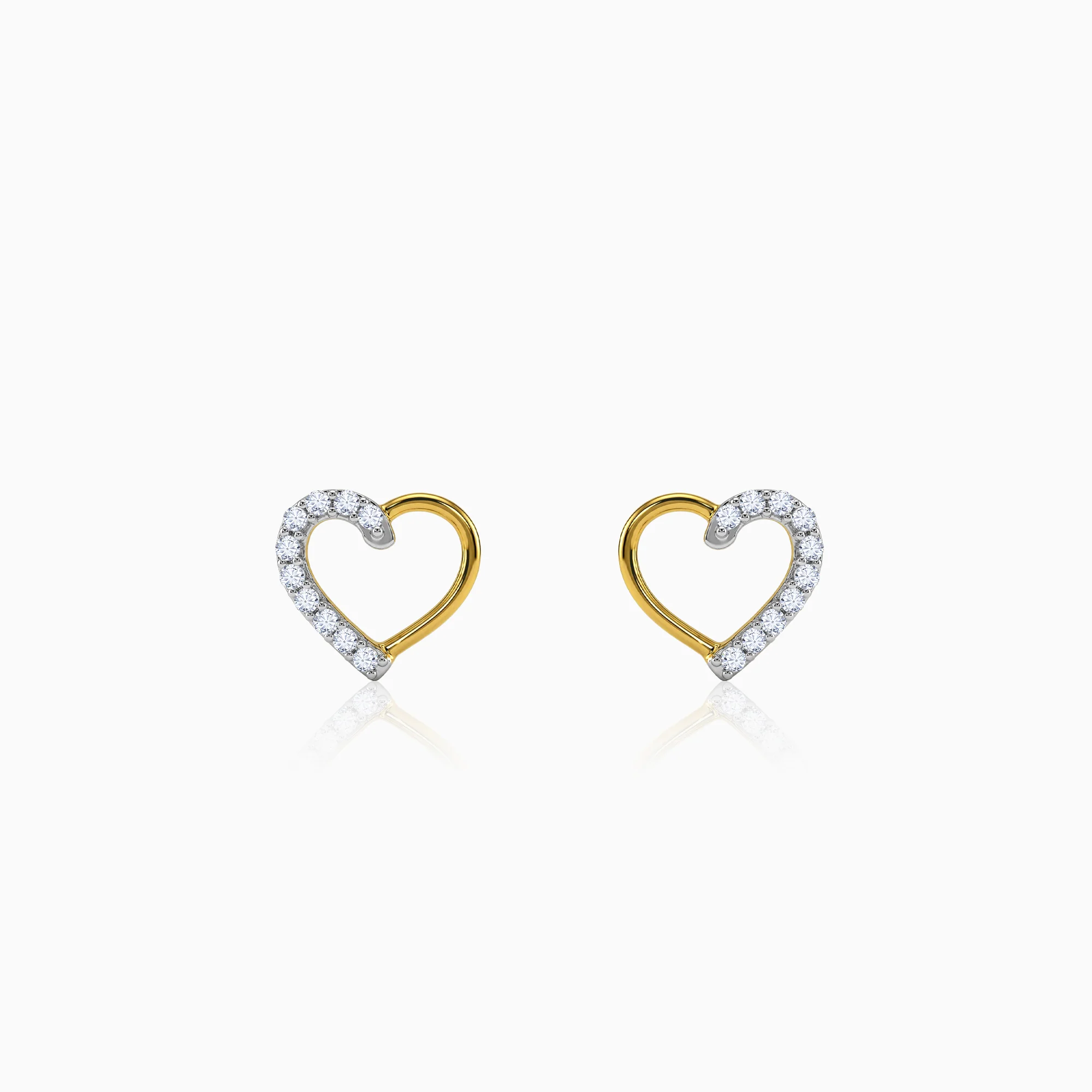 Gold Luminous Hearts Lab Grown Diamond Earrings