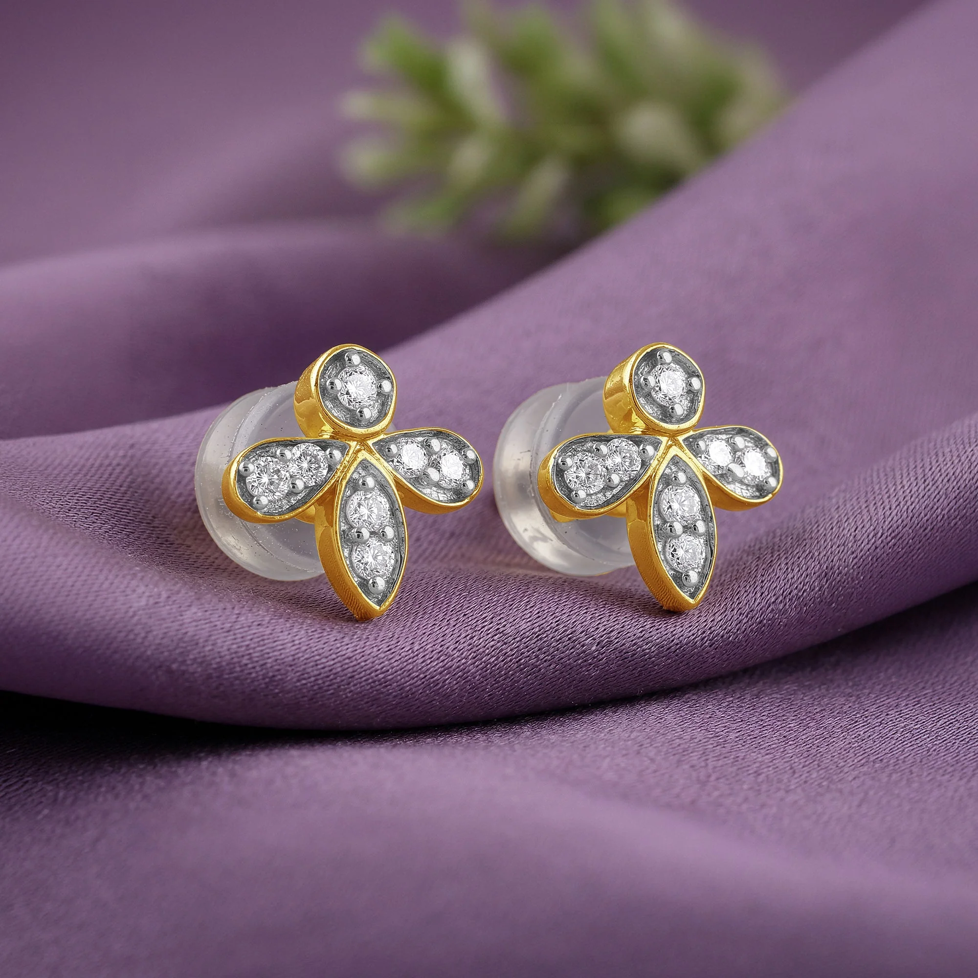 Gold Luna Spark Lab Grown Diamond Earrings - Image 2