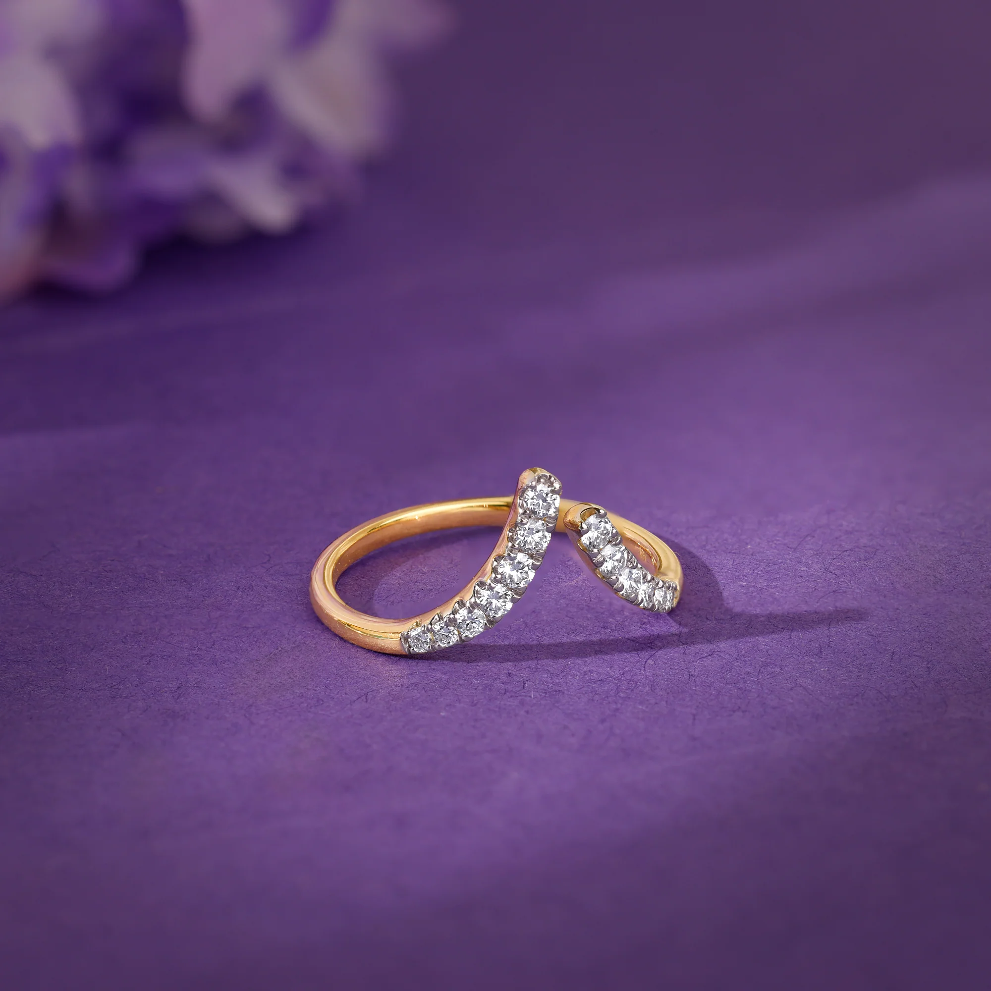 Gold Lunara Lab Grown Diamond Vanki Ring - Image 2