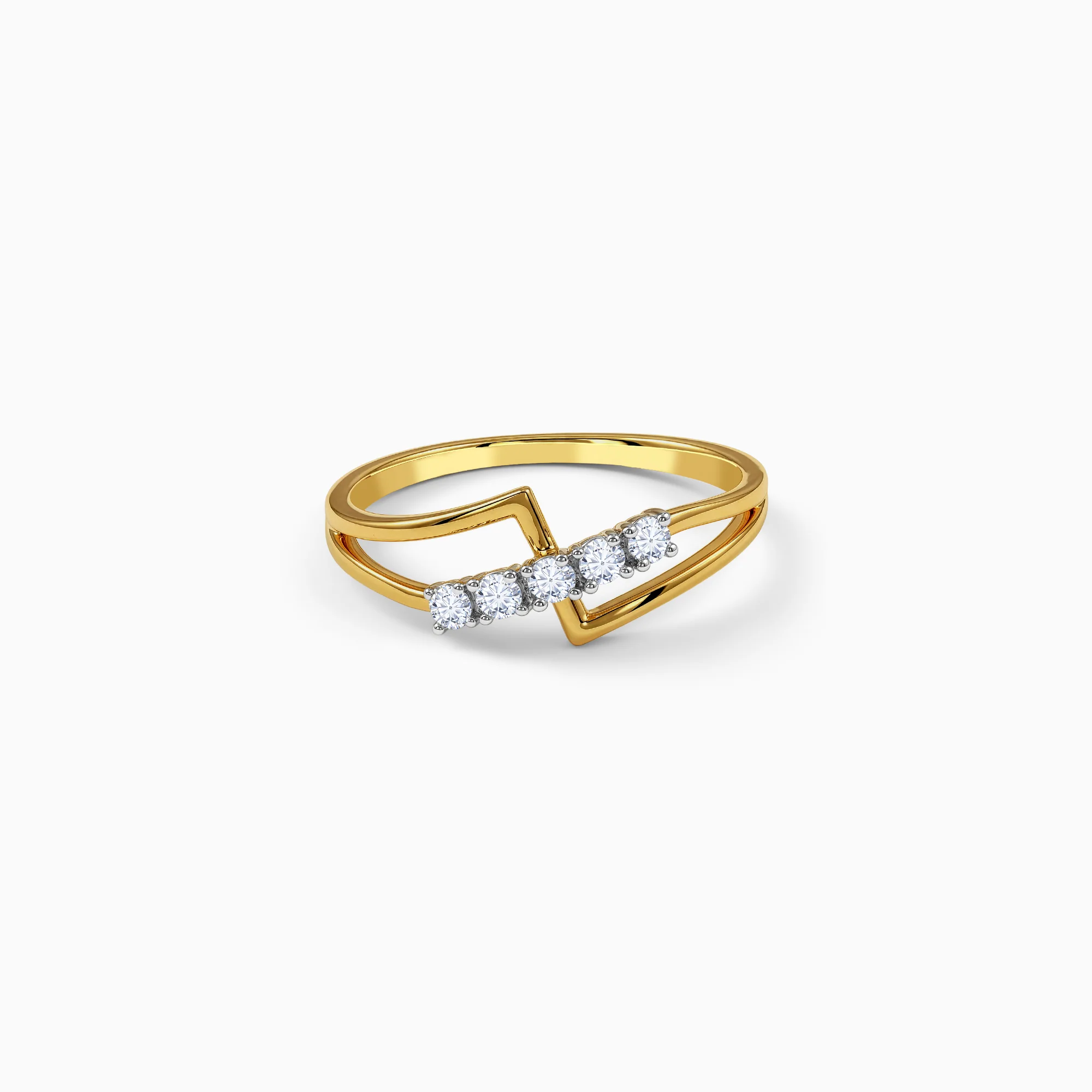 Gold Lustre Whirl Lab Grown Diamond Ring (Size 12)