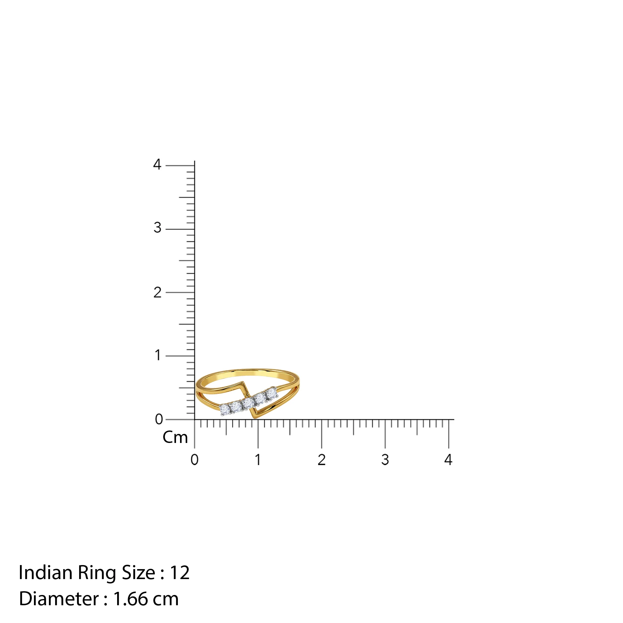 Gold Lustre Whirl Lab Grown Diamond Ring (Size 12) - Image 5