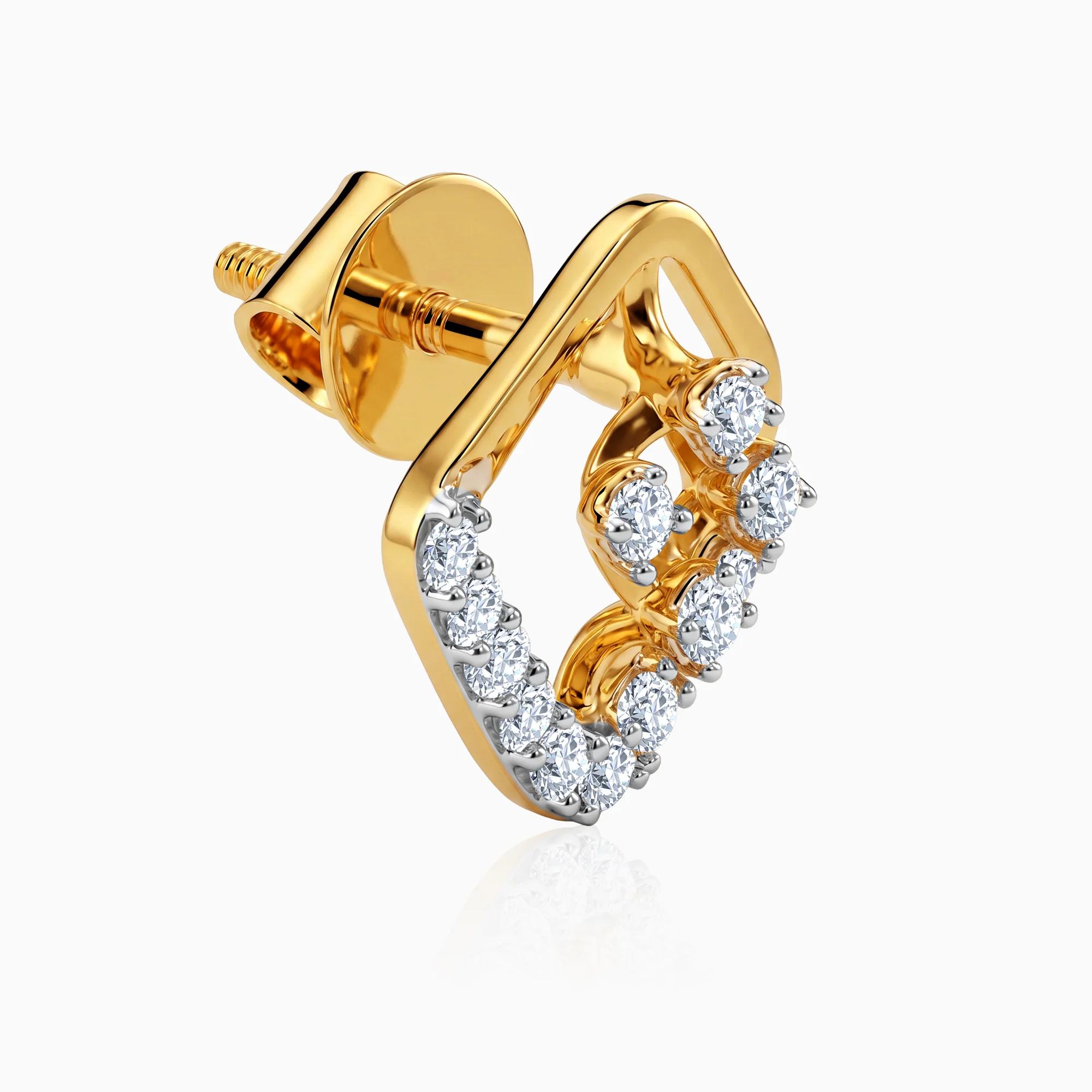 Gold Lyra Lab Grown Diamond Earrings - Image 4