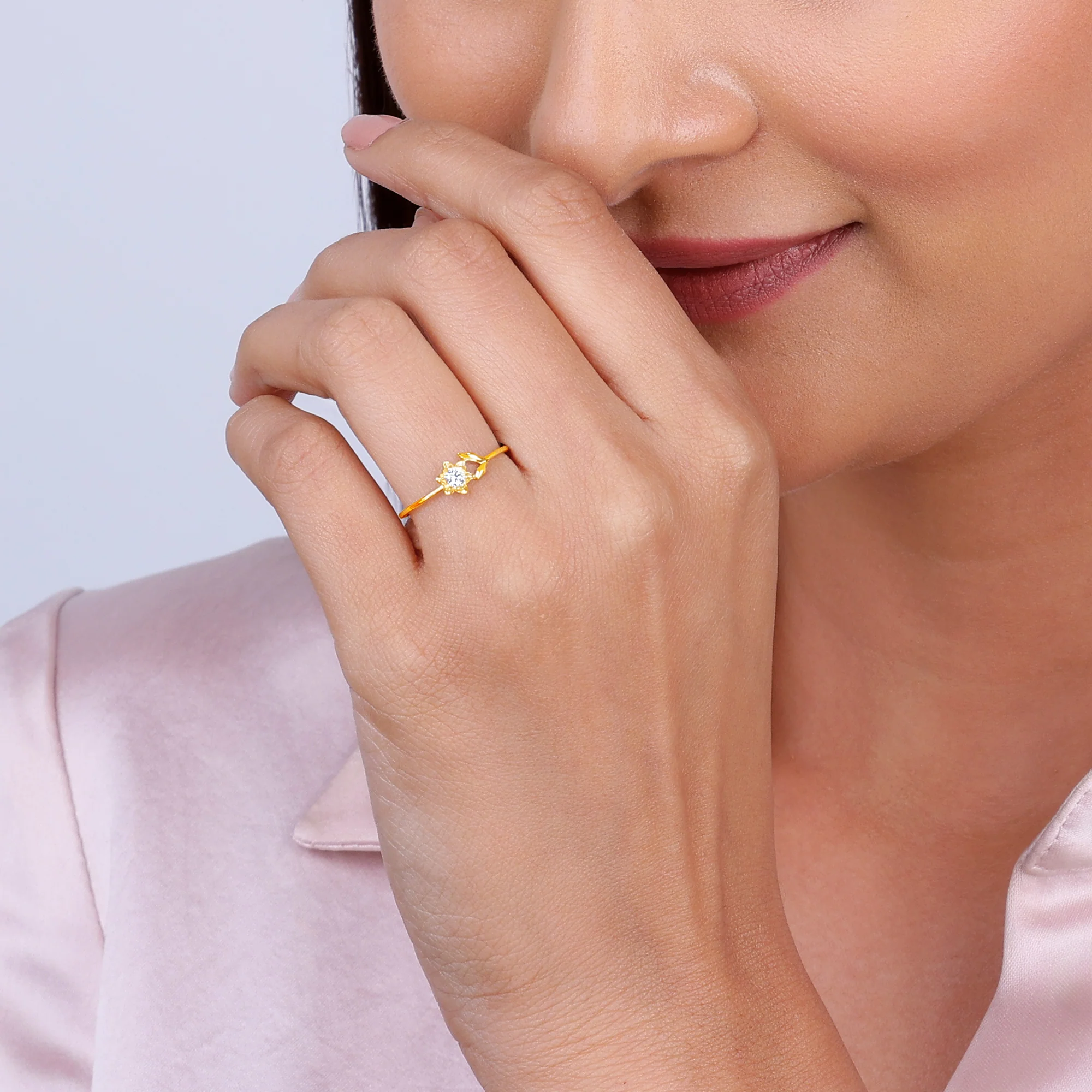 Gold Magnolia Diamond Ring - Image 3