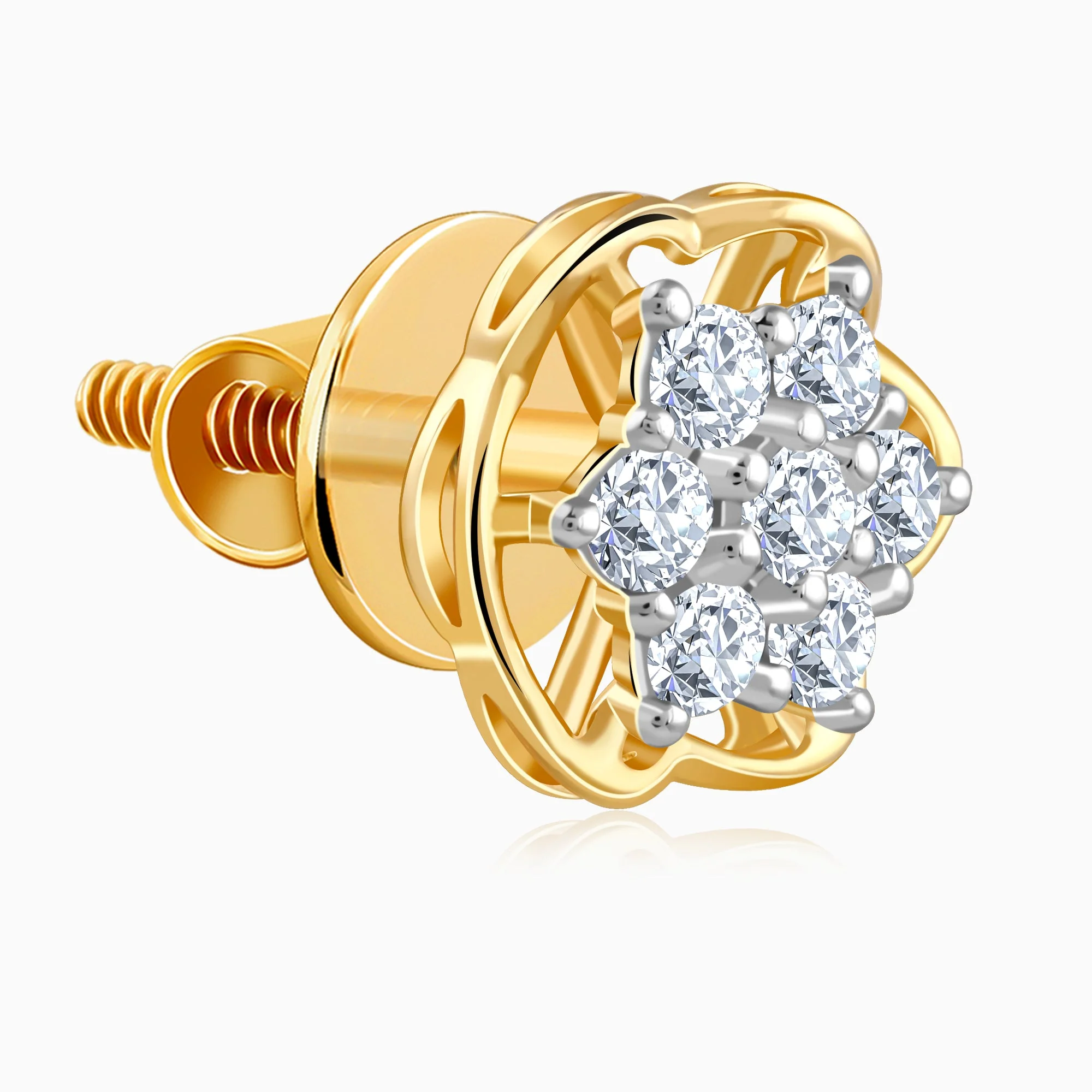 Gold Mana Lab Grown Diamond Stud Earrings - Image 4