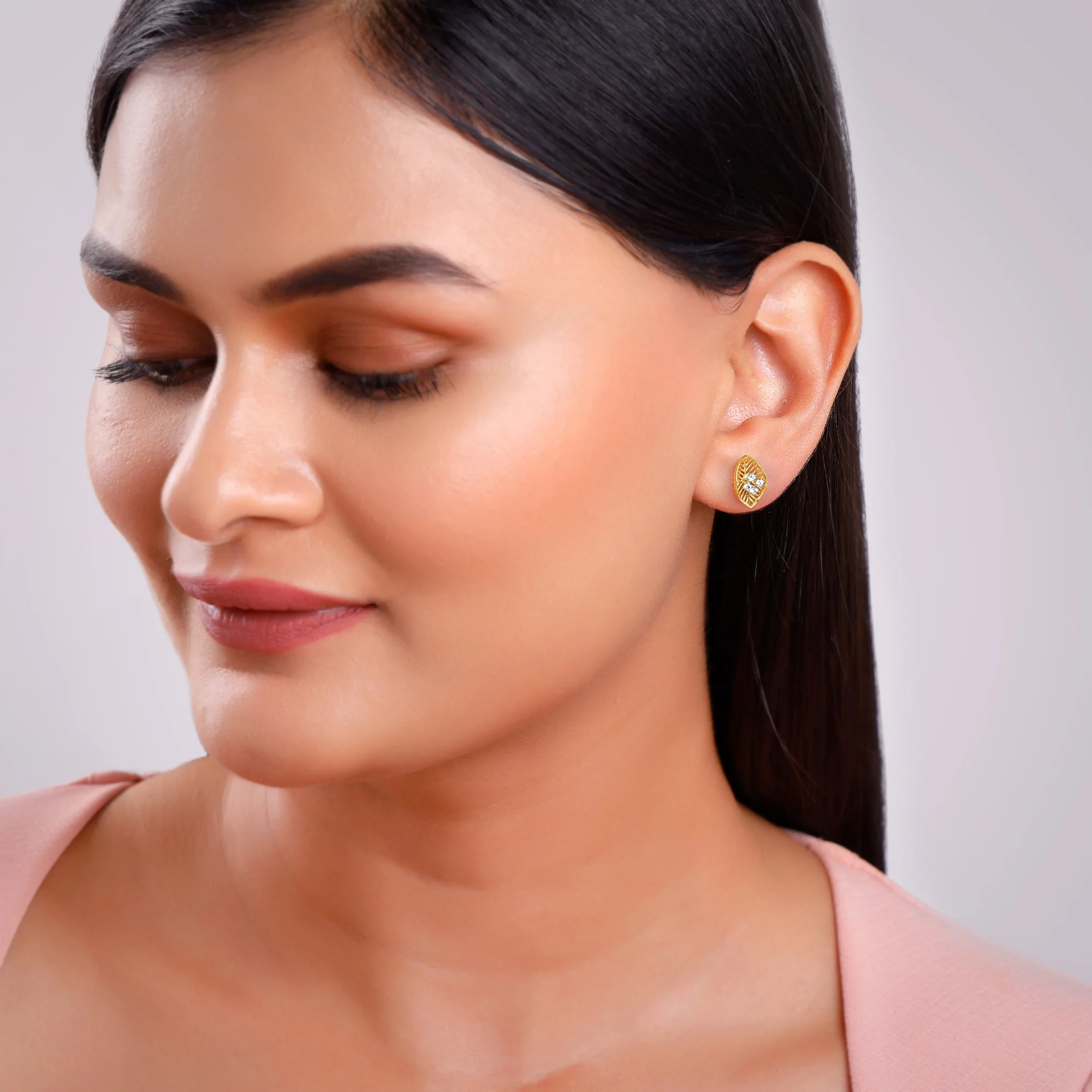 Gold Maquie Lab Grown Diamond Earrings - Image 3