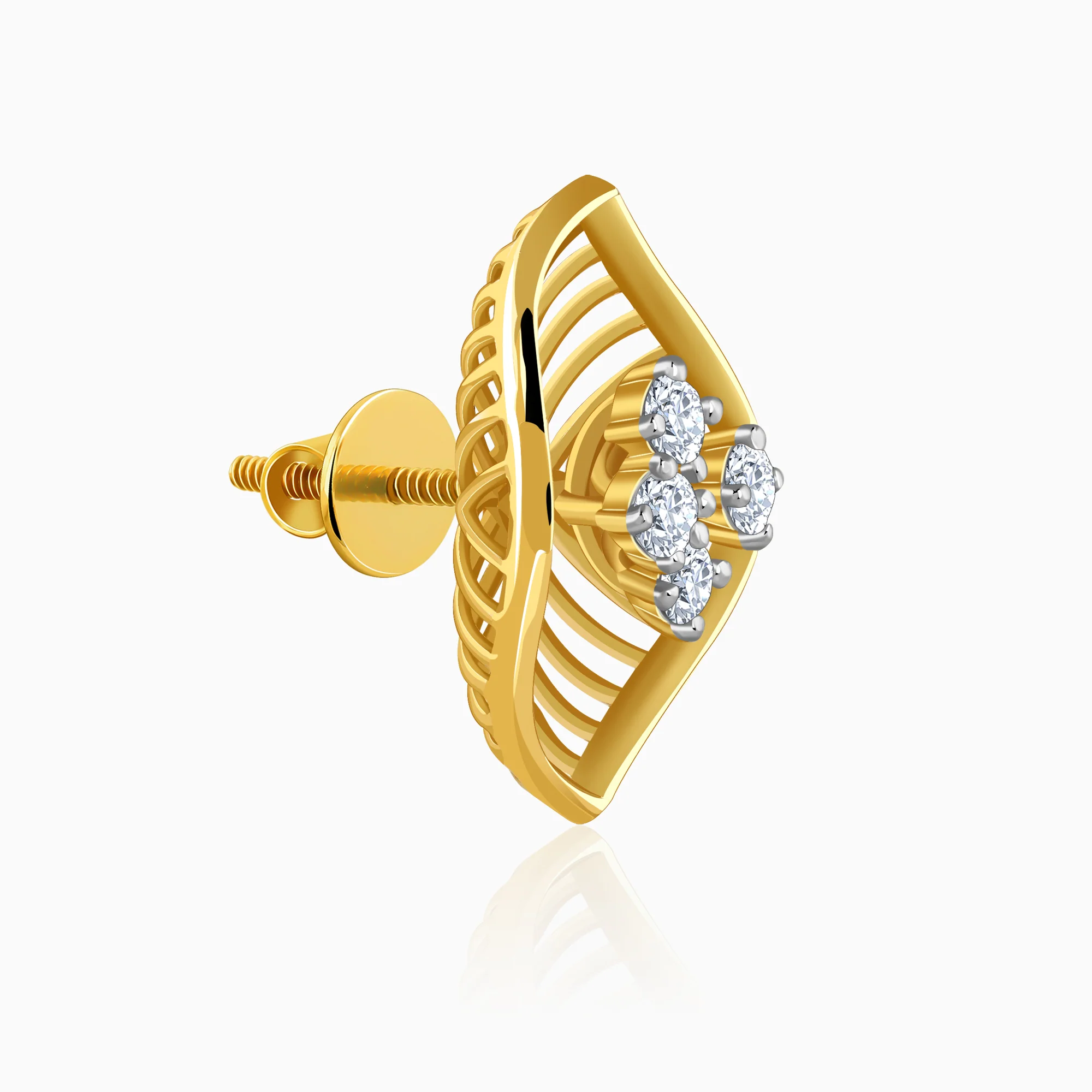 Gold Maquie Lab Grown Diamond Earrings - Image 4