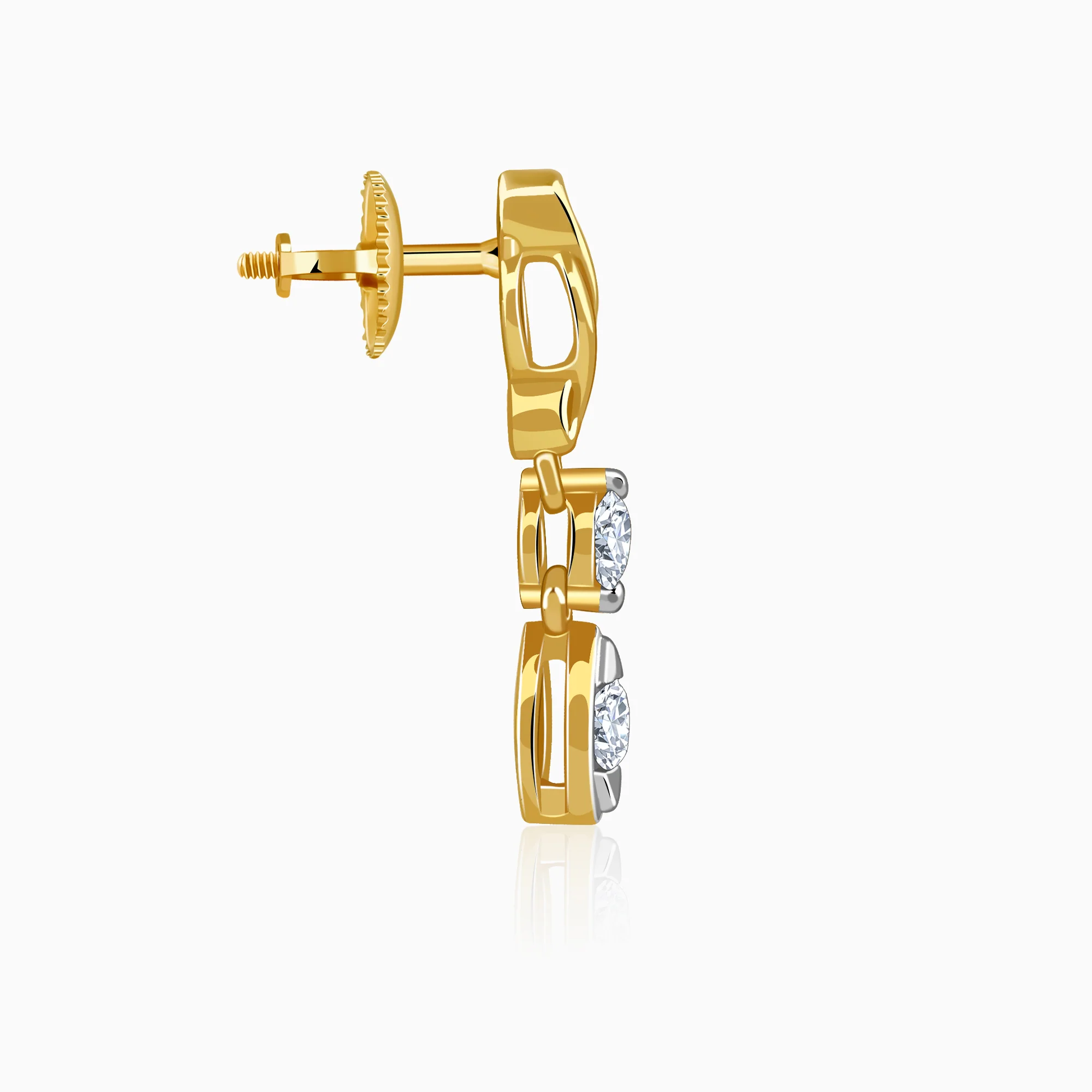 Gold Marquisite Shine Lab Grown Diamond Earrings - Image 5