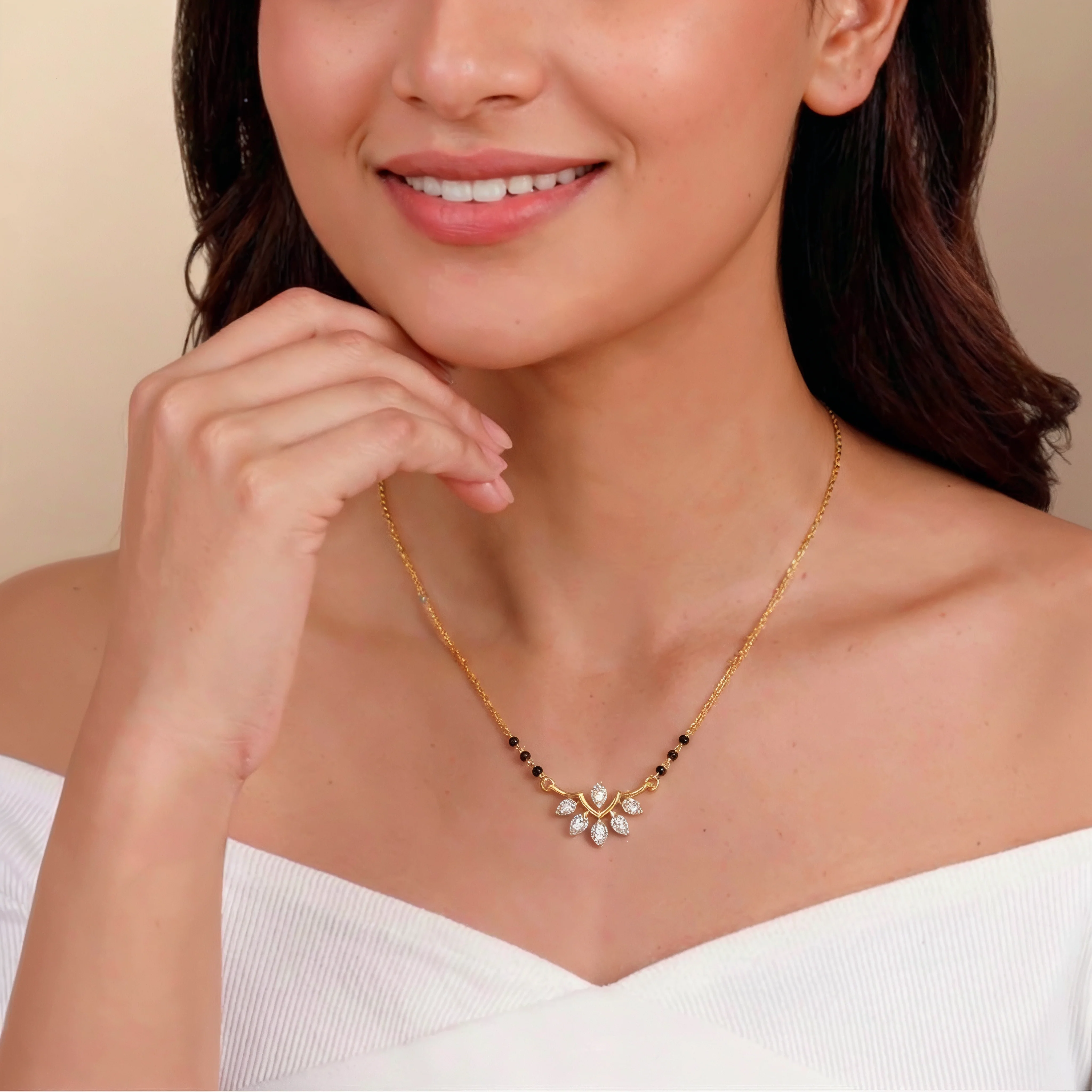 Gold Mellow Diamond Mangalsutra - Image 4