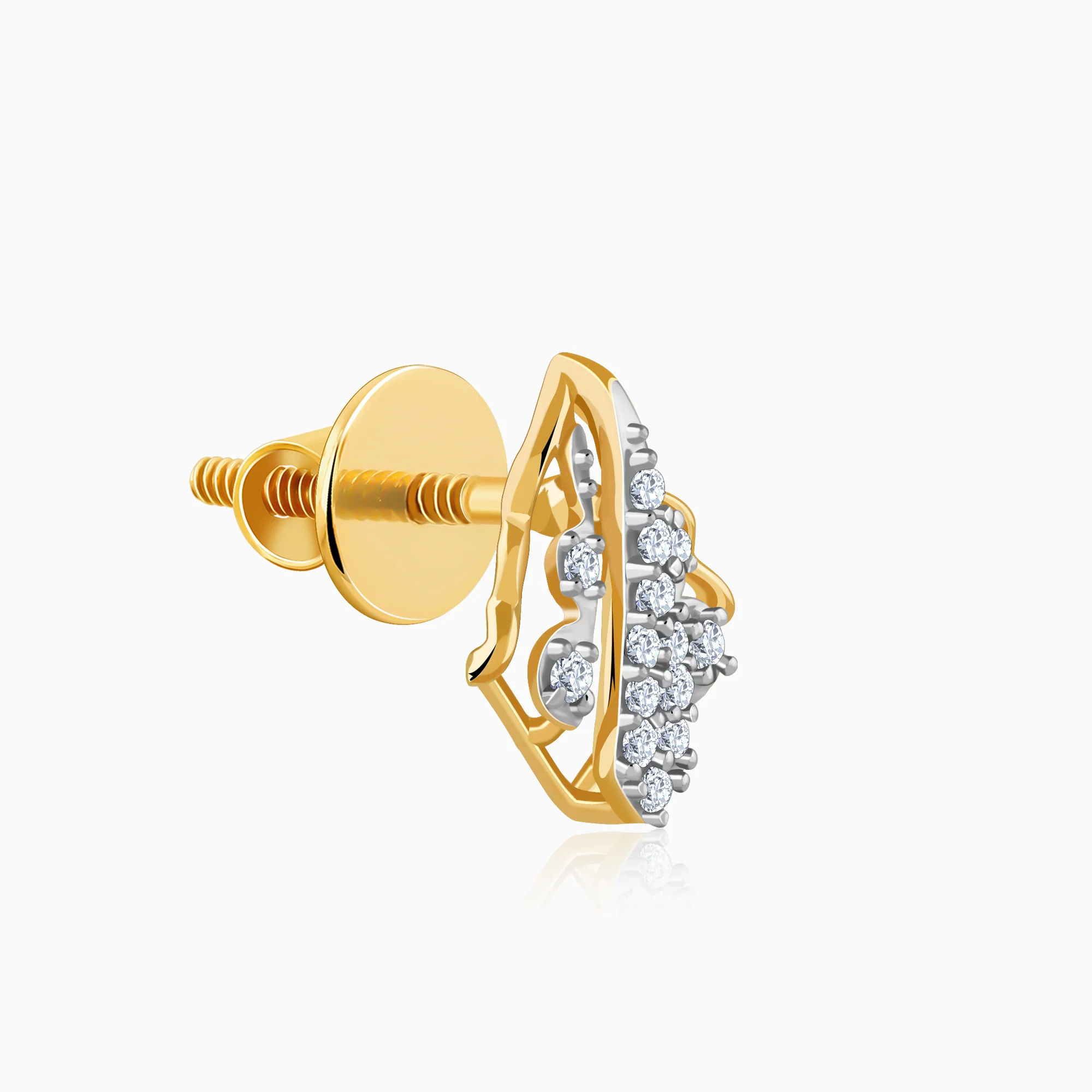 Gold Minimal Lab Grown Diamond Stud Earrings - Image 4