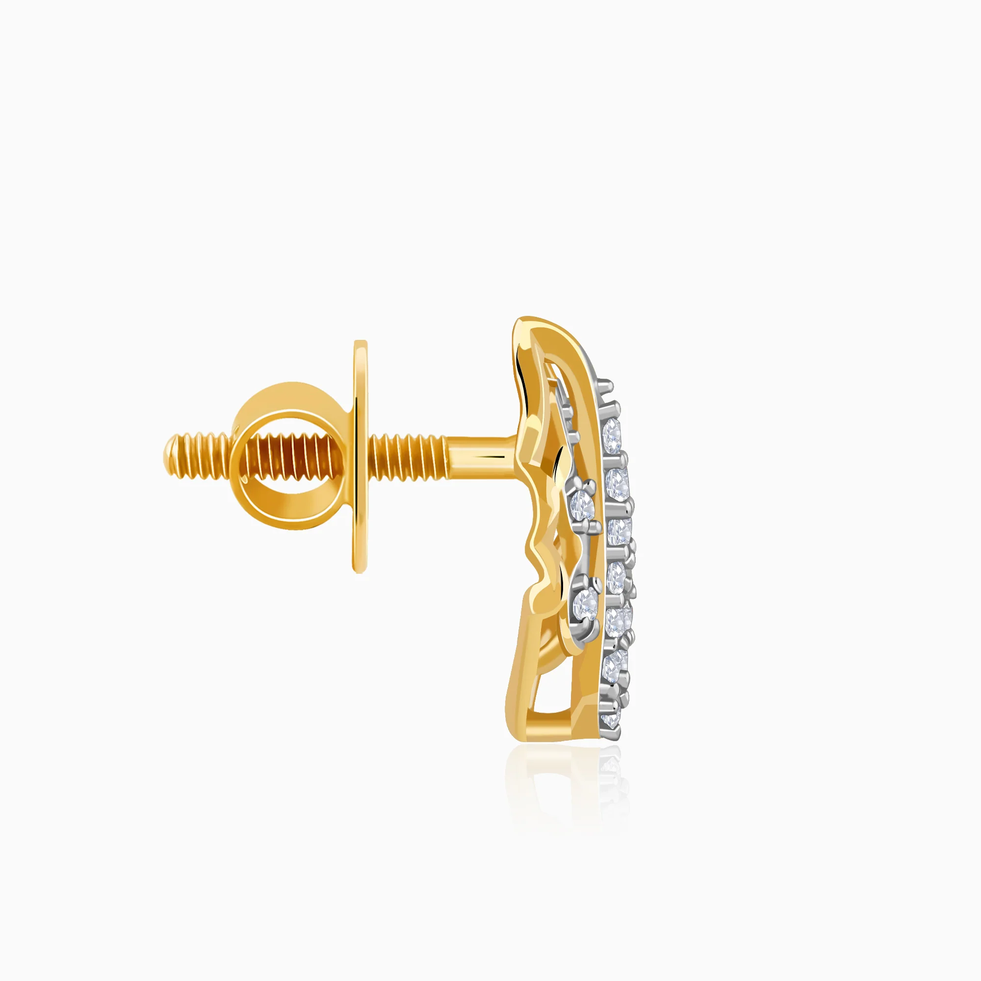 Gold Minimal Lab Grown Diamond Stud Earrings - Image 5