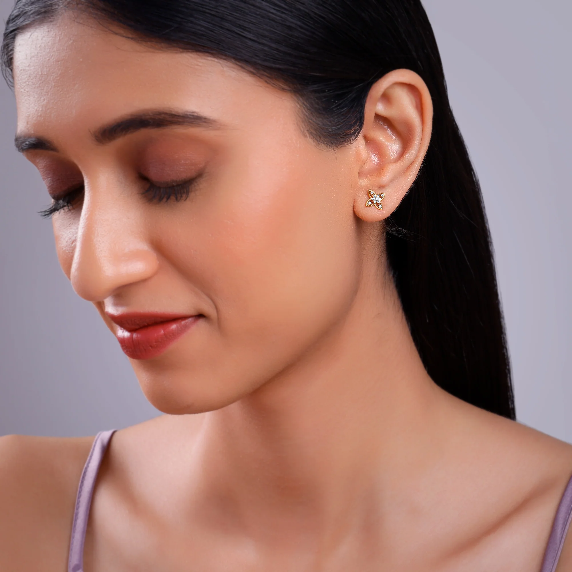 Gold Mirelle Lab Grown Diamond Earrings - Image 3
