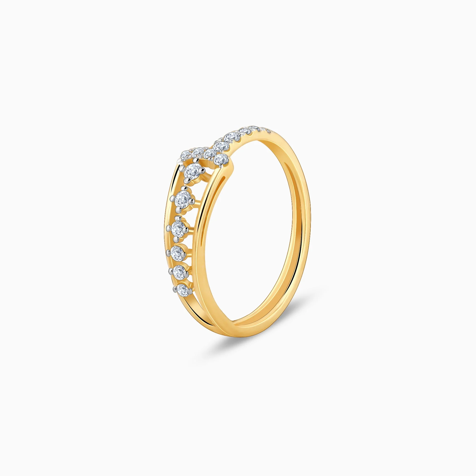 Gold Modern Mosaic Diamond Ring - Image 4