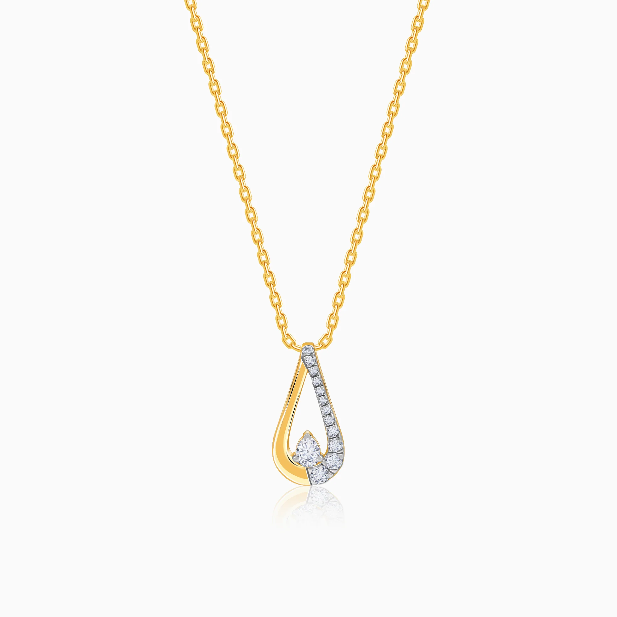Gold Morning Driblet Lab Grown Diamond Pendant
