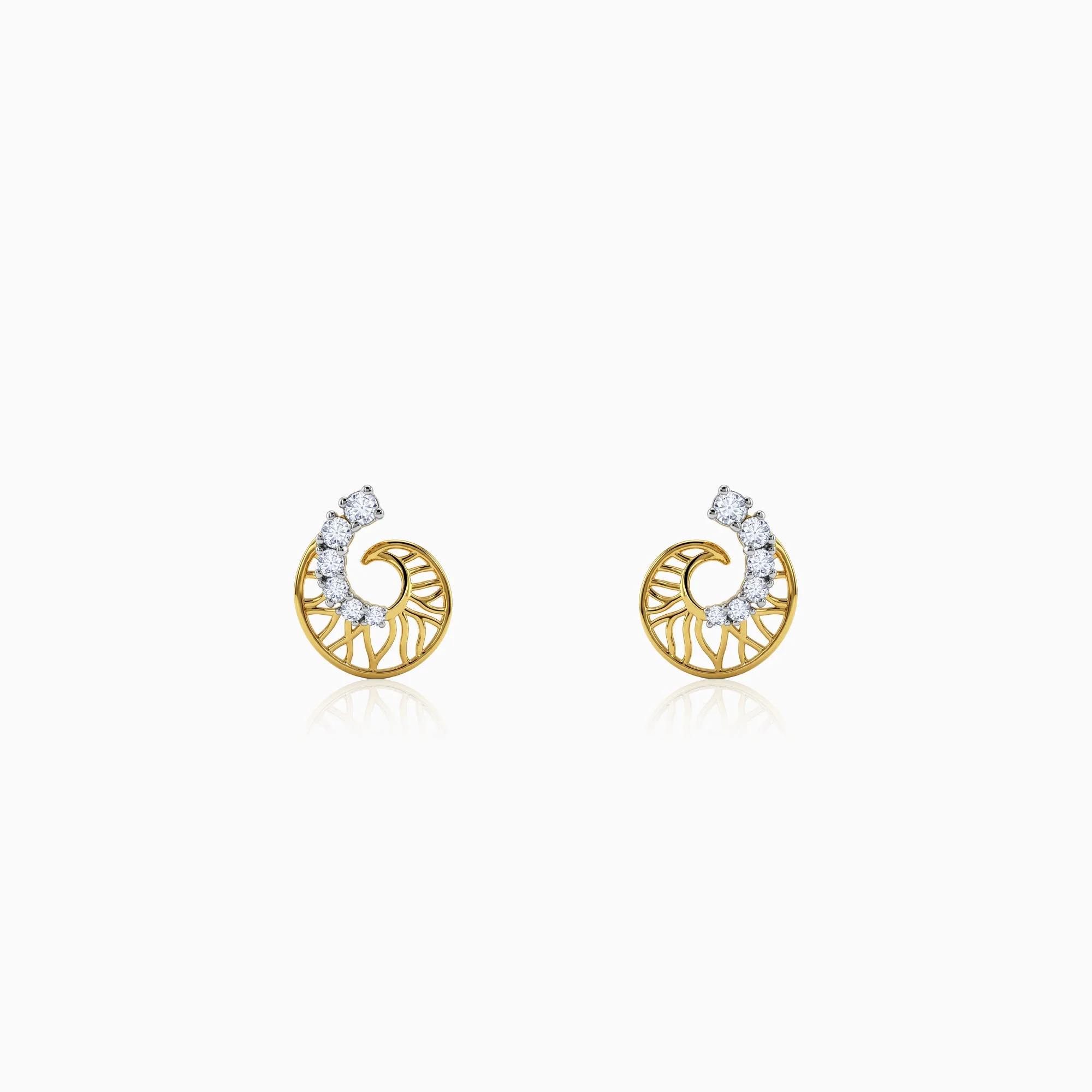 Gold Muguet Lab Grown Diamond Earrings