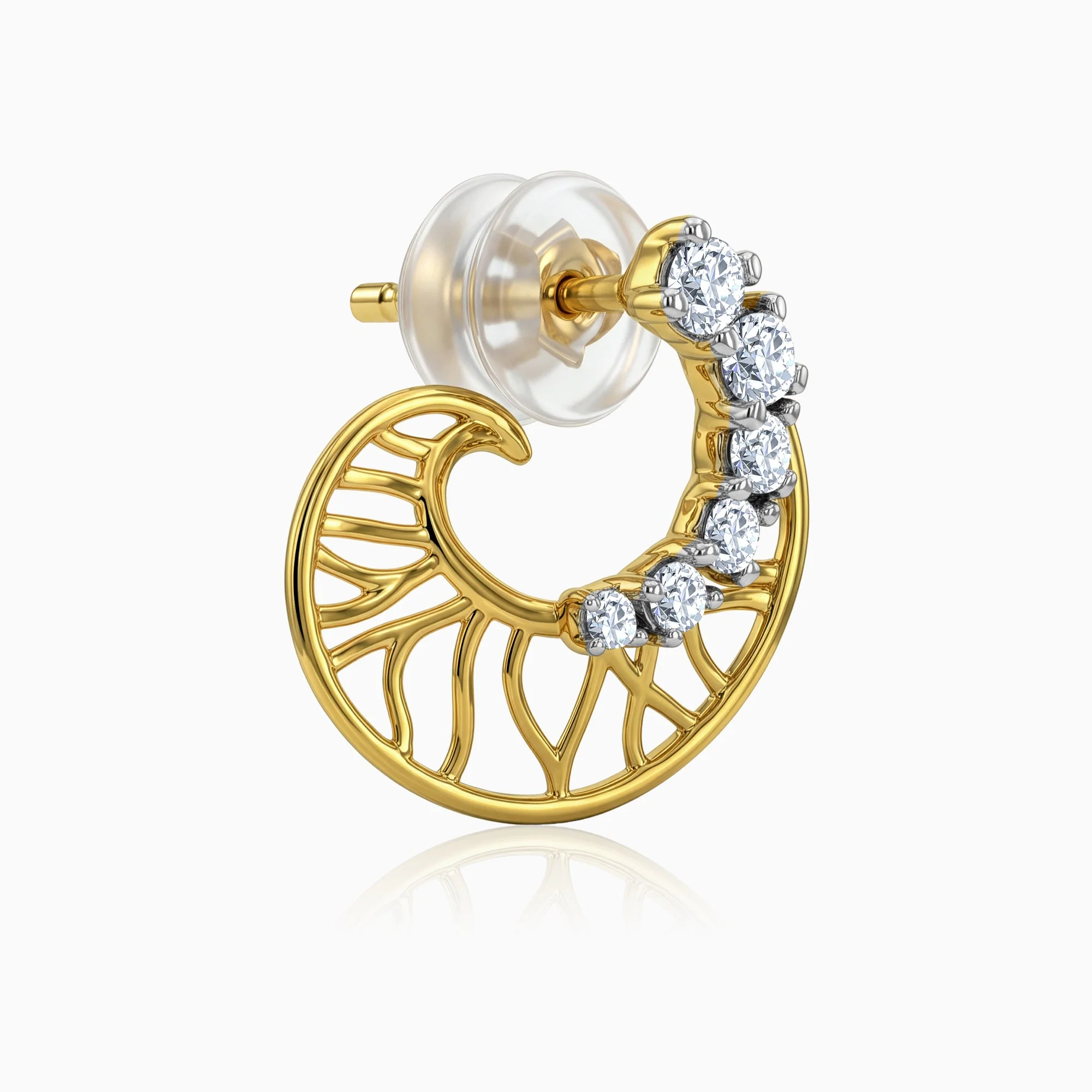 Gold Muguet Lab Grown Diamond Earrings - Image 4