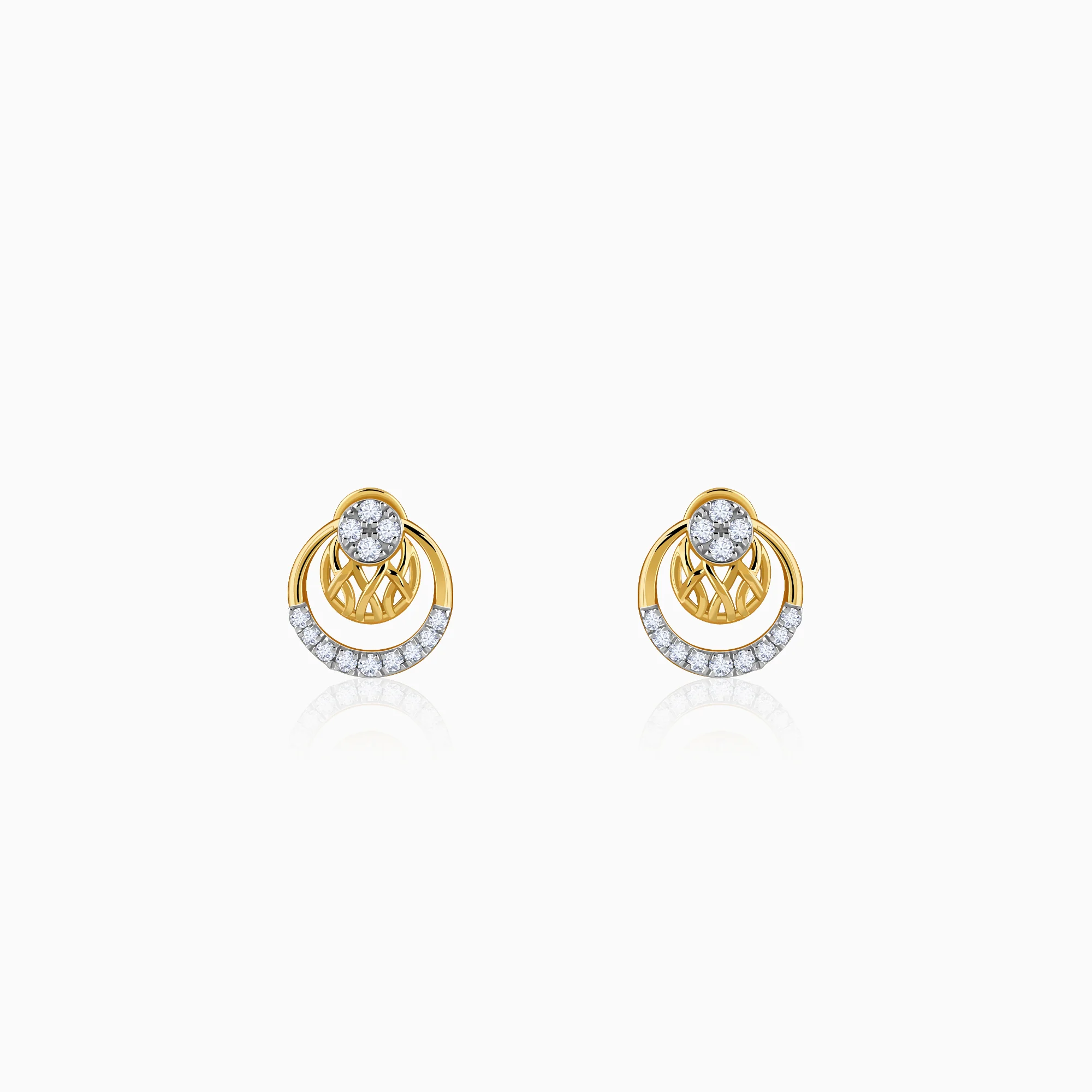 Gold Nightfall Circle Lab Grown Diamond Earrings