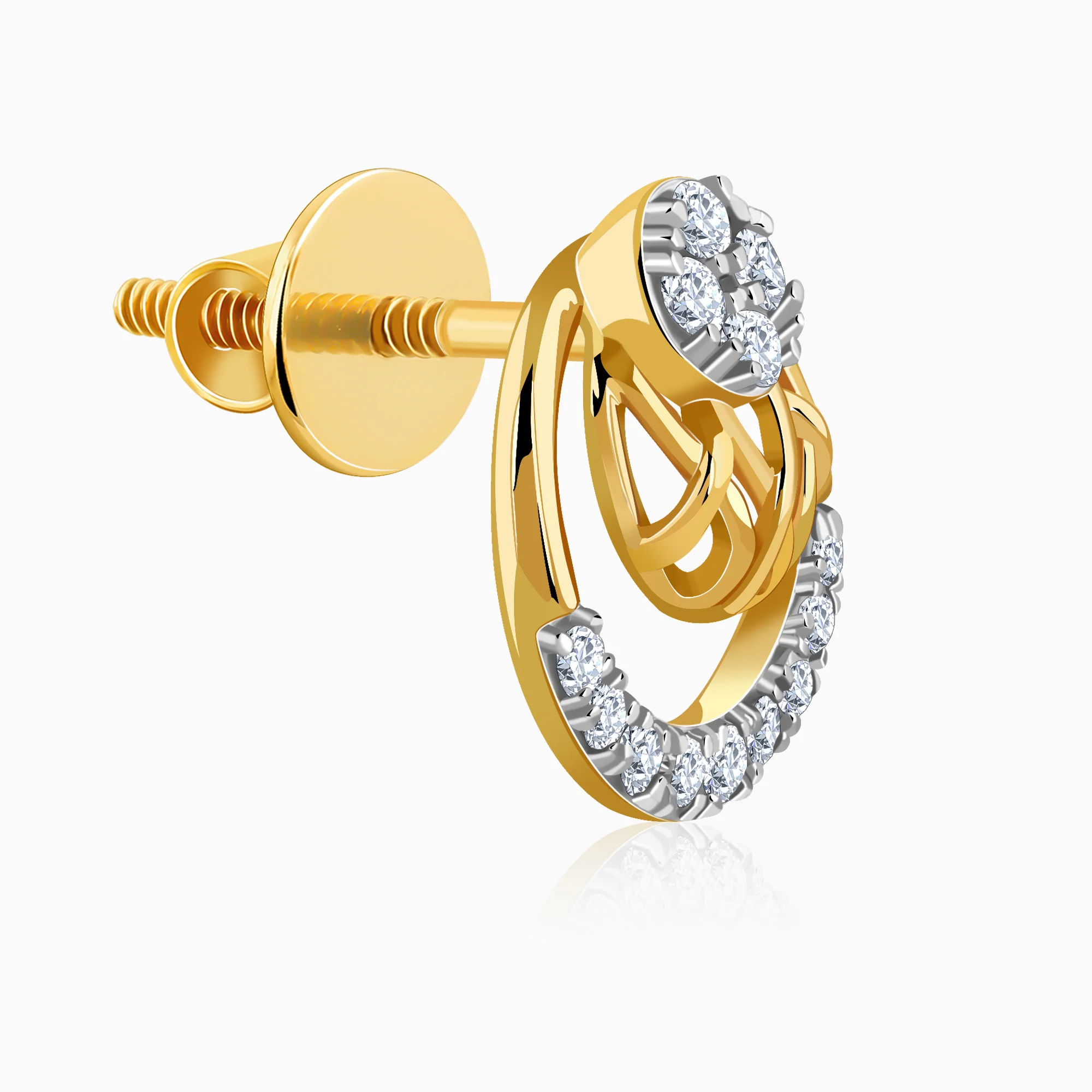 Gold Nightfall Circle Lab Grown Diamond Earrings - Image 4