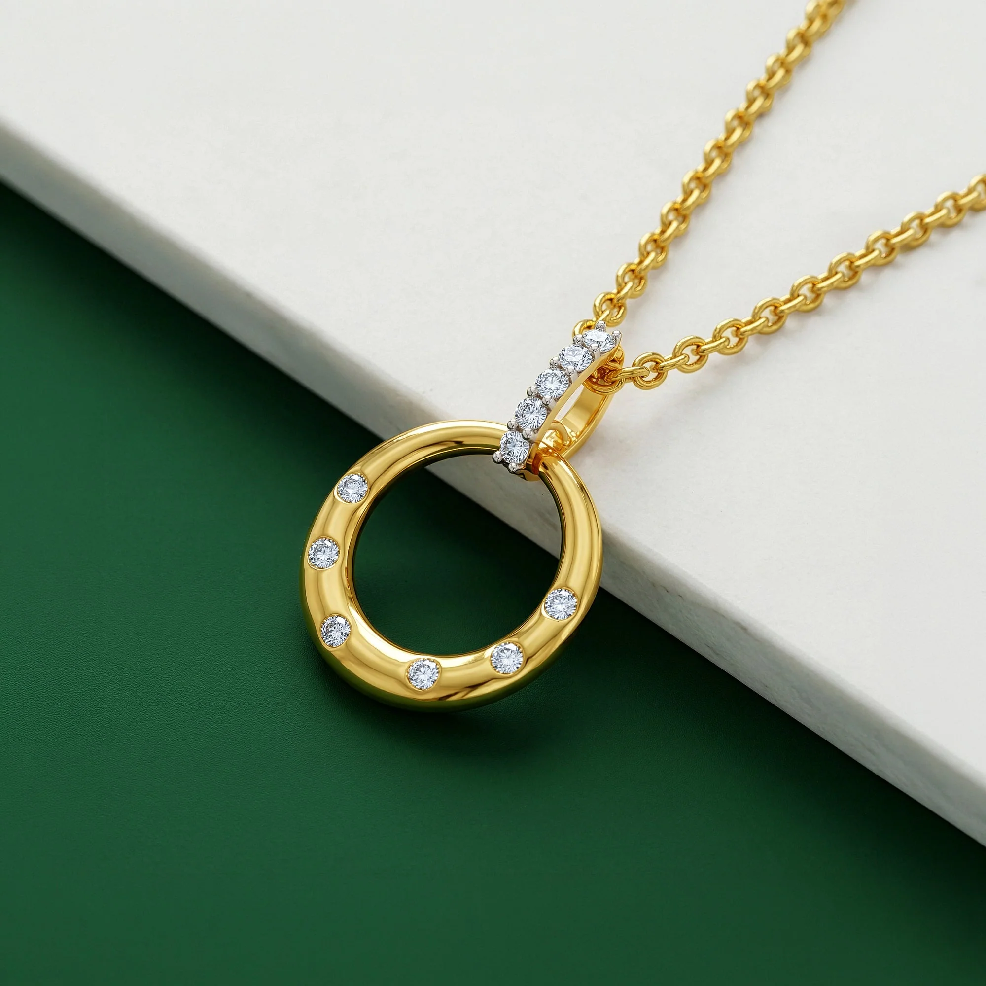 Gold Opulent Classic Lab Grown Diamond Pendant - Image 2