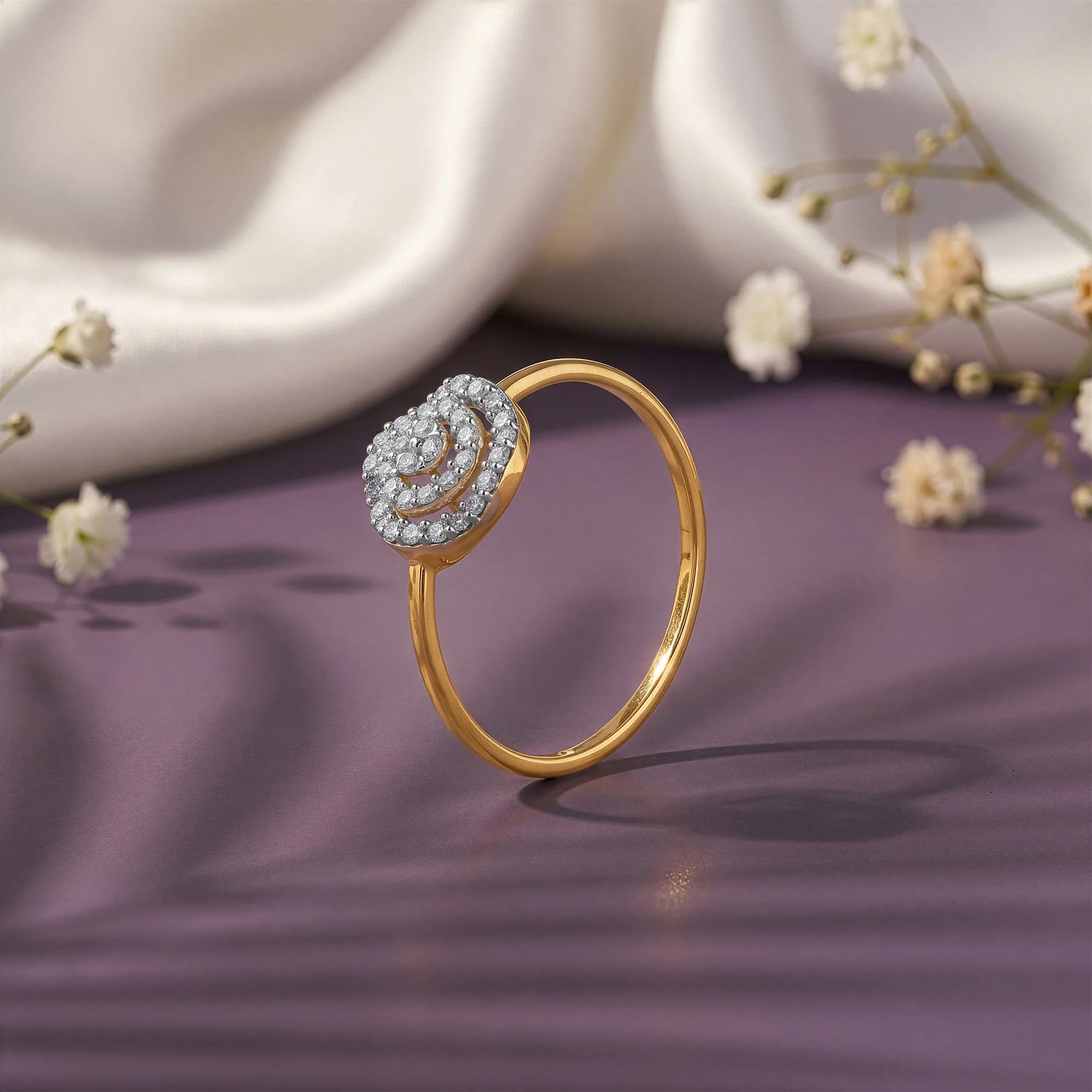 Gold Orb of Light Lab Grown Diamond Ring (Size 12) - Image 2