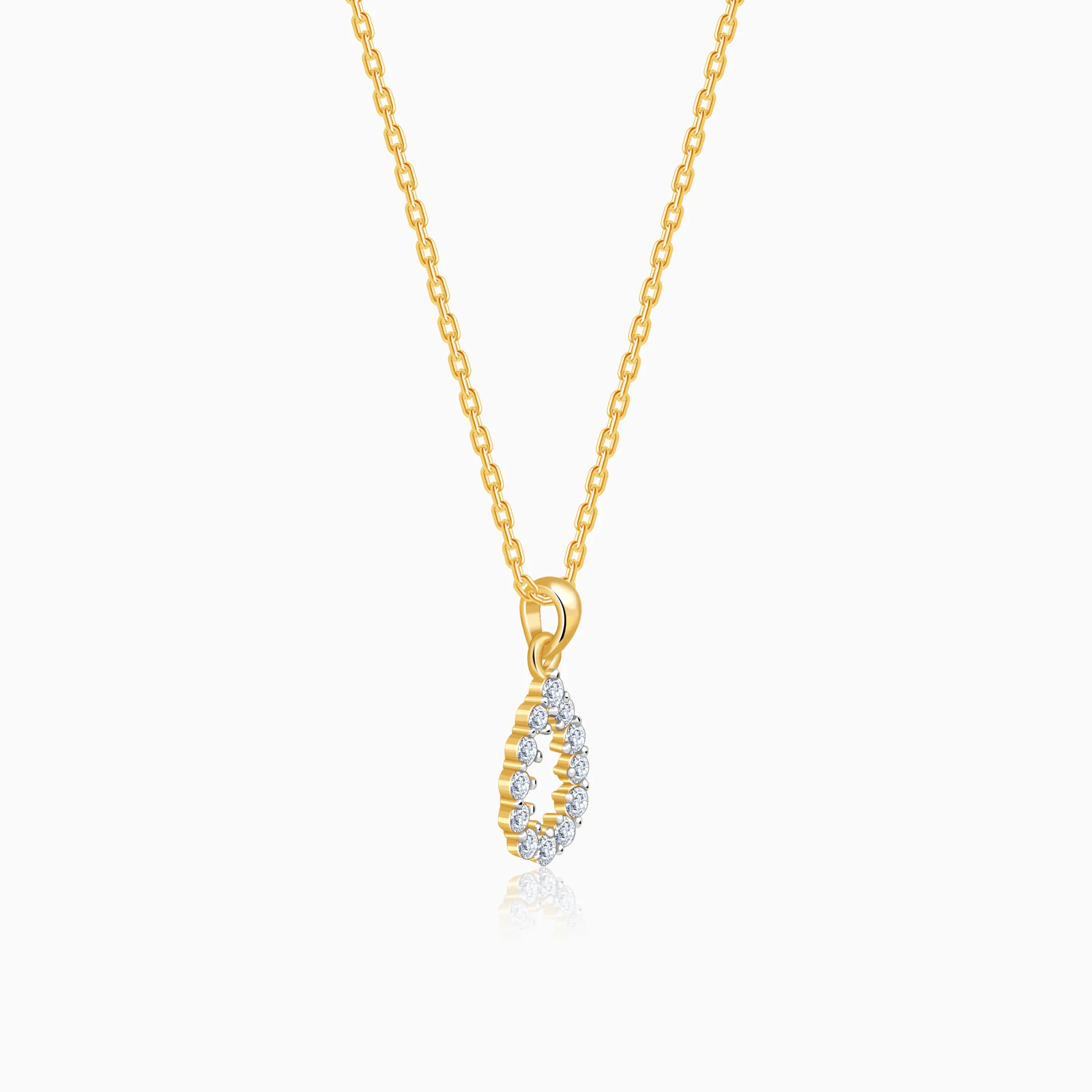 Gold Oval Aura Lab Grown Diamond Pendant - Image 4
