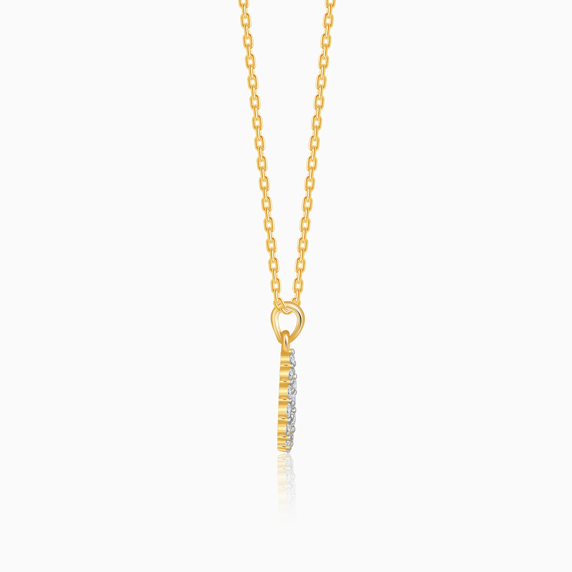 Gold Oval Aura Lab Grown Diamond Pendant - Image 5