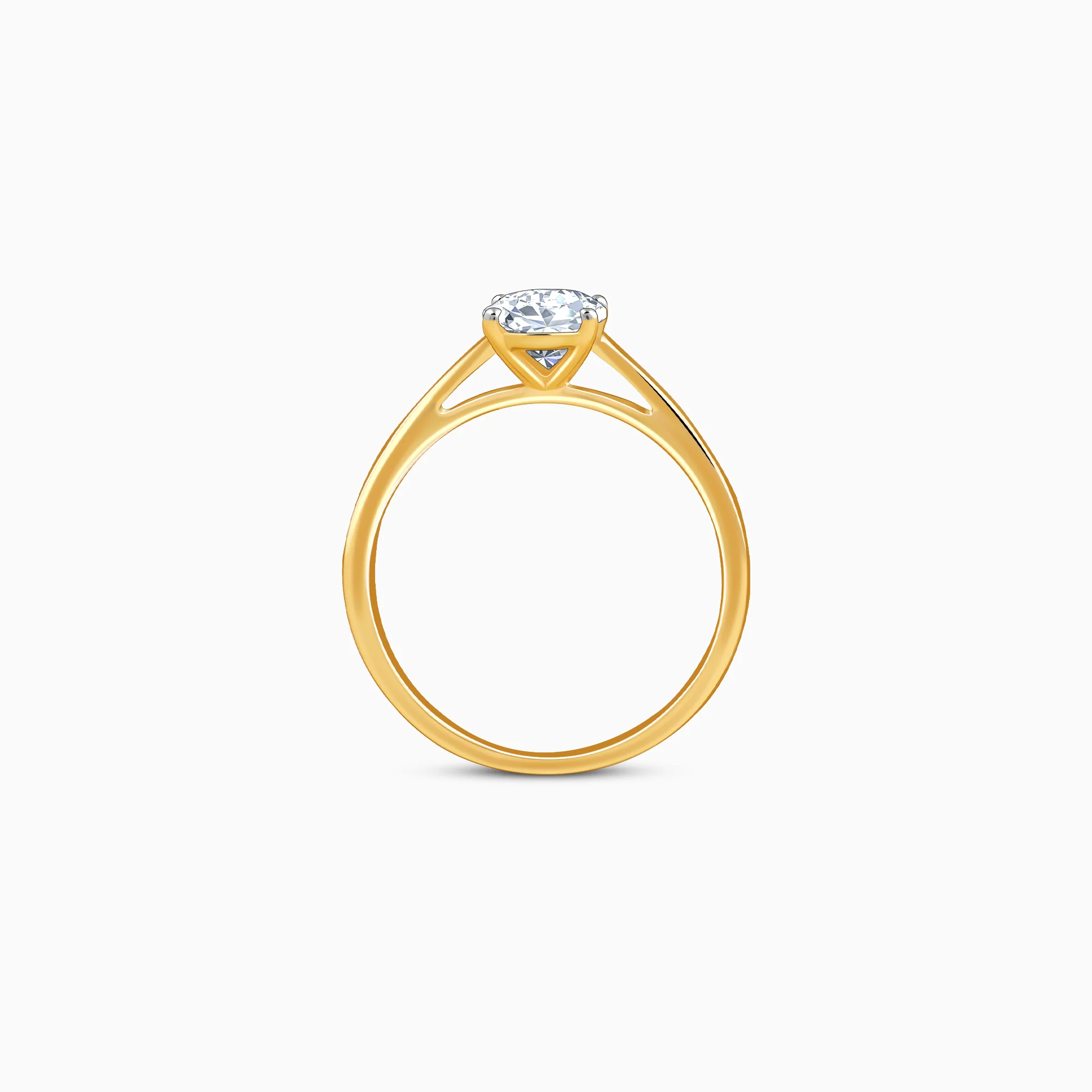Gold Oval Cut Solitaire Lab Grown Diamond Ring - Image 5