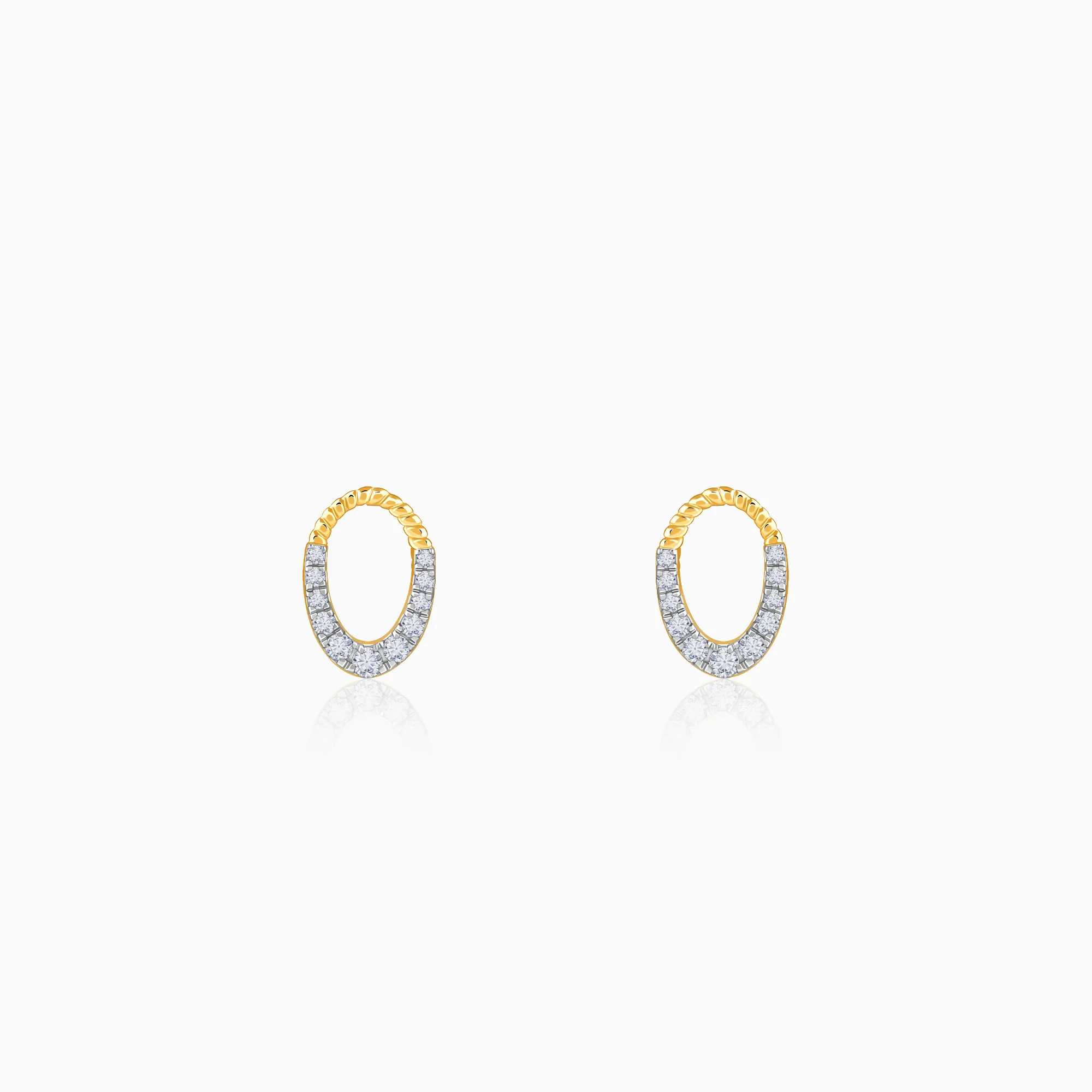 Gold Oval Gleam Lab Grown Diamond Earrings
